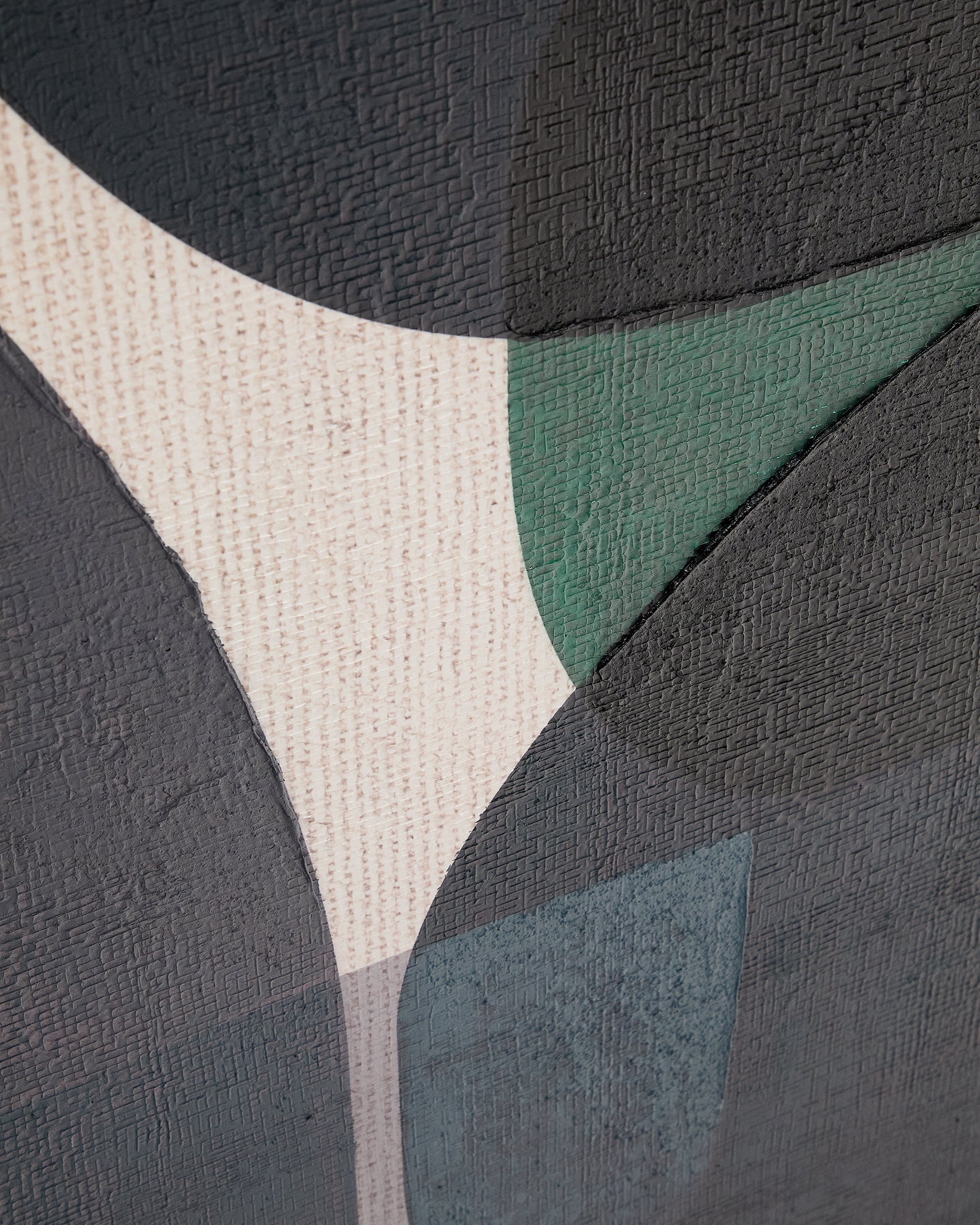 Nemsa blue and green abstract canvas, 100 x 80 cm - Detail