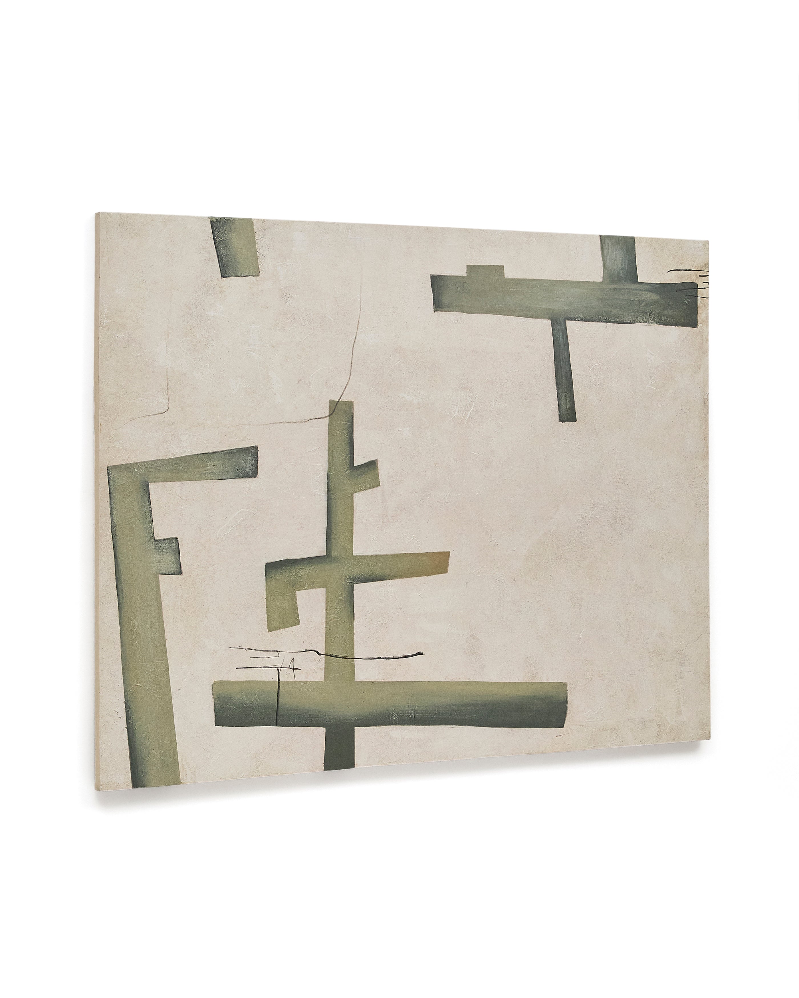 Fida, green abstract canvas, 180 x 140 cm - Product Image