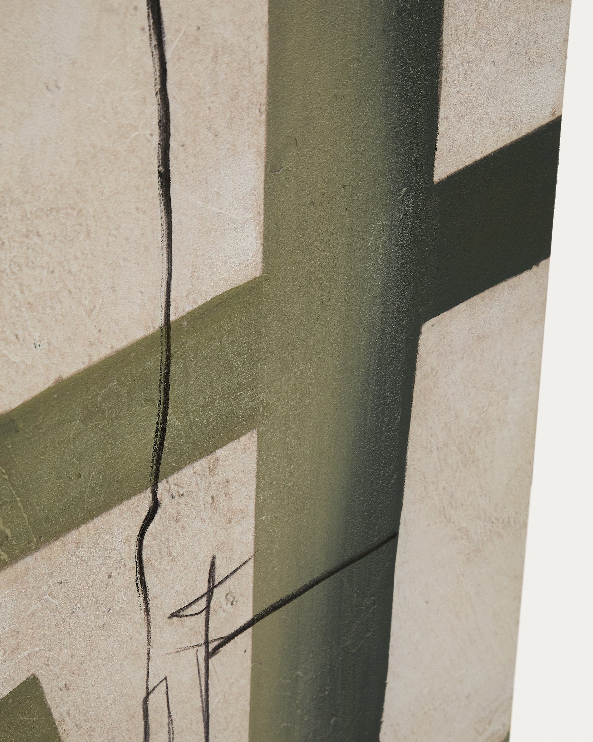 Fida, green abstract canvas, 180 x 140 cm - Detail