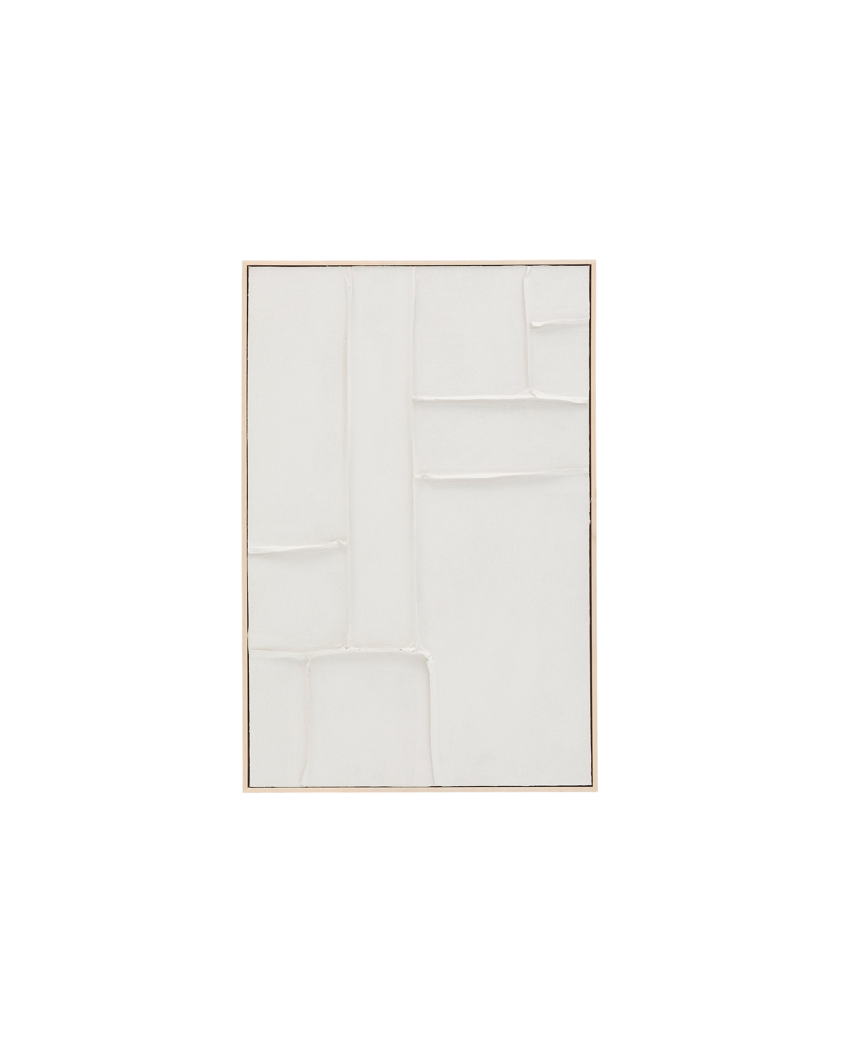 Klis white linen picture with geometric shapes, 60 x 90 cm - Product Image
