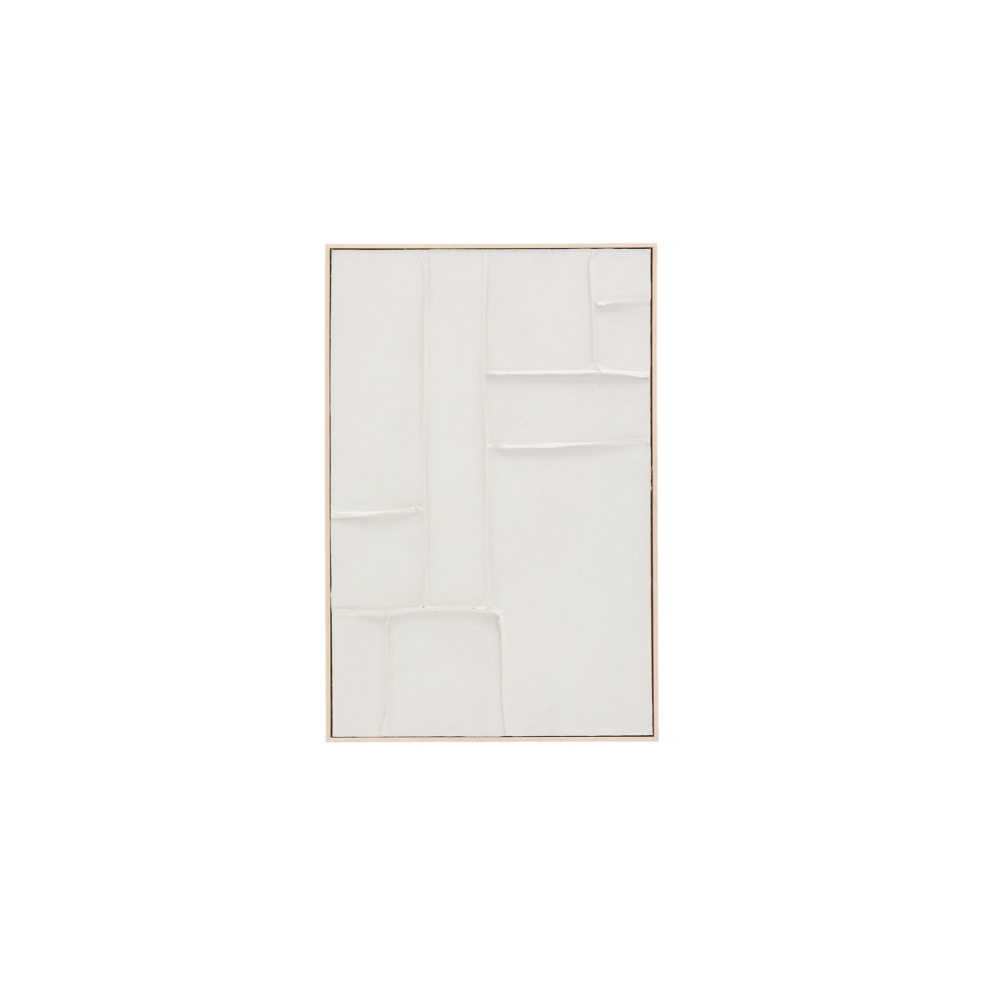 Klis white linen picture with geometric shapes, 60 x 90 cm - Product Image