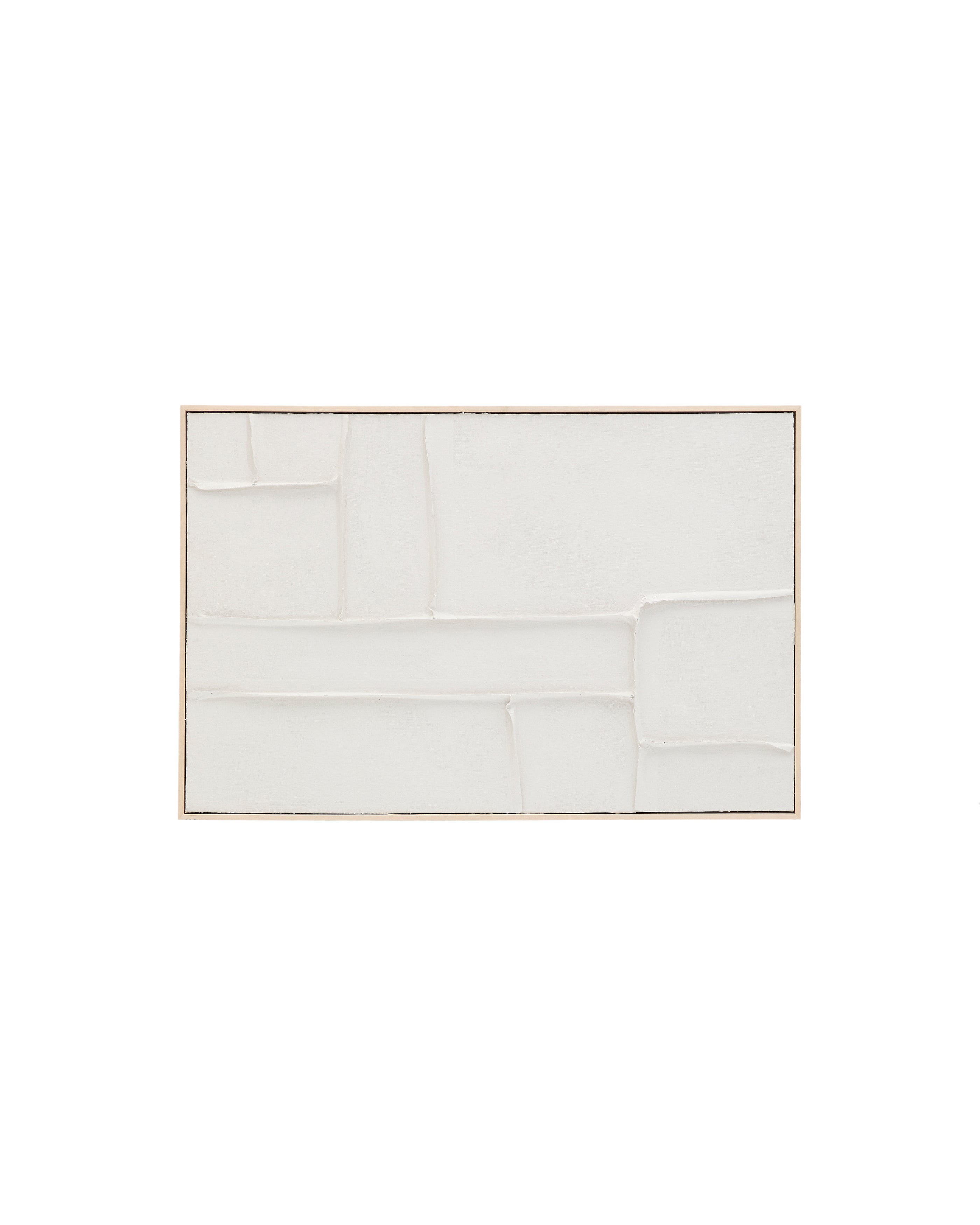 Klis white linen picture with geometric shapes, 60 x 90 cm - Product Image