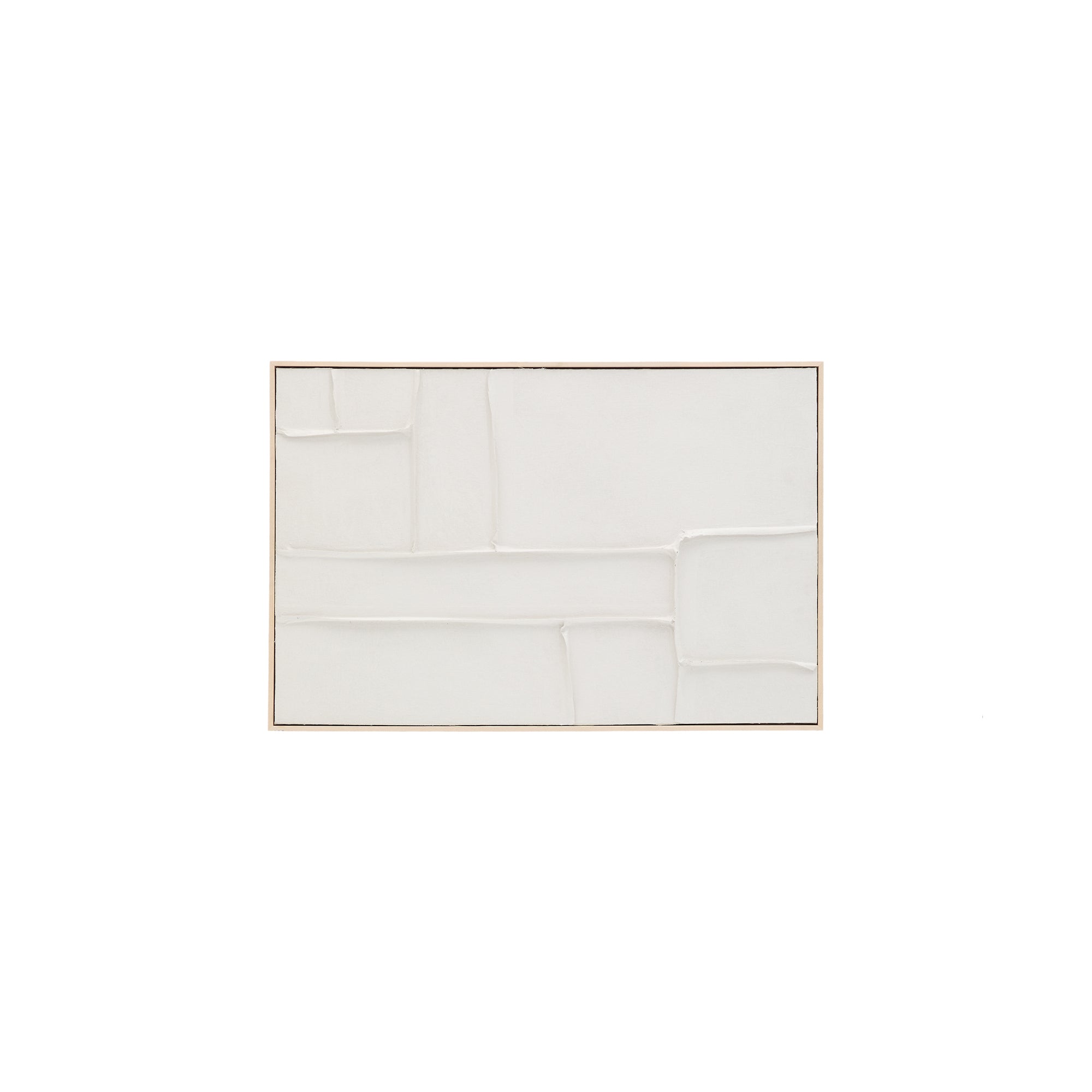 Klis white linen picture with geometric shapes, 60 x 90 cm - Product Image