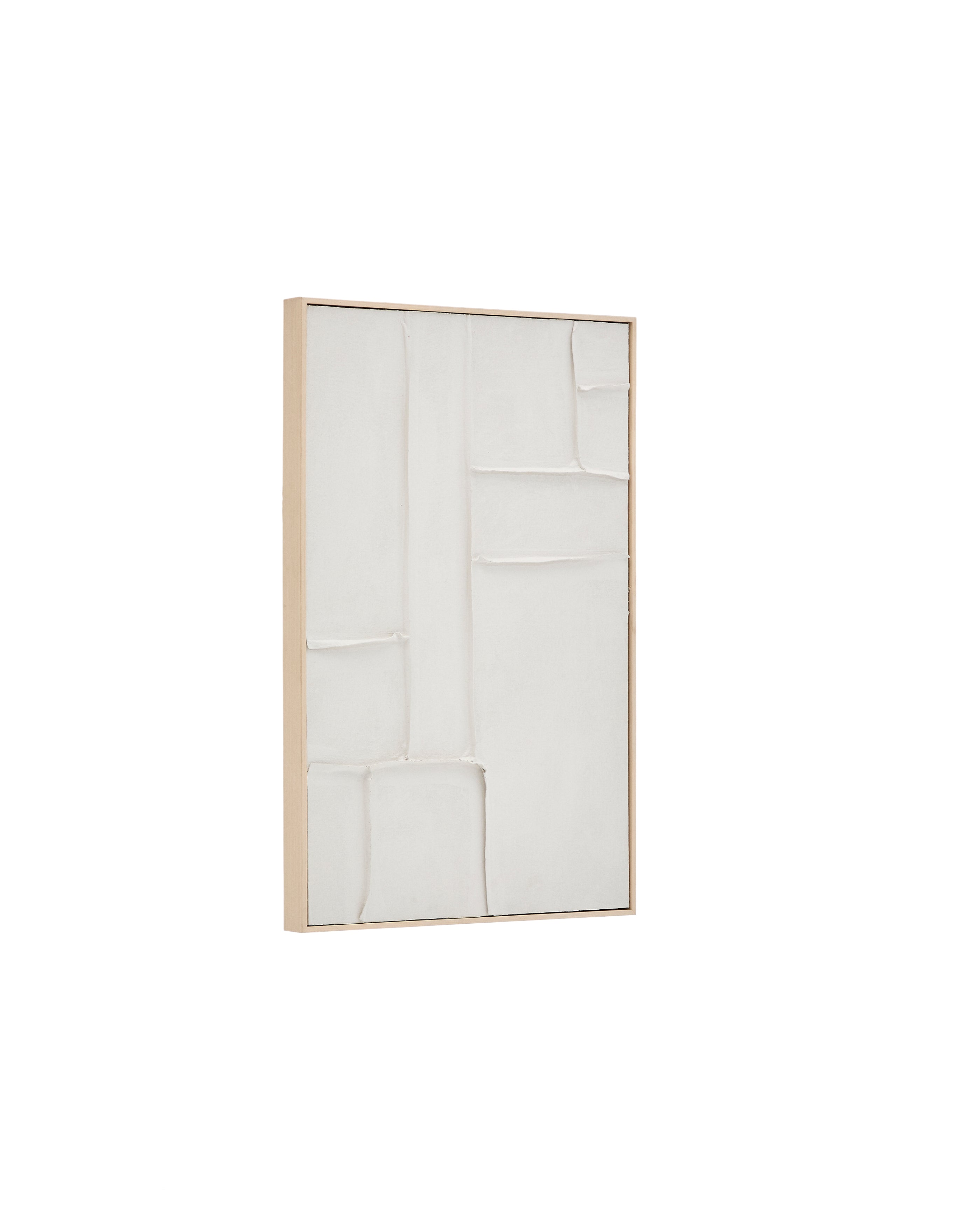 Klis white linen picture with geometric shapes, 60 x 90 cm - Product Image