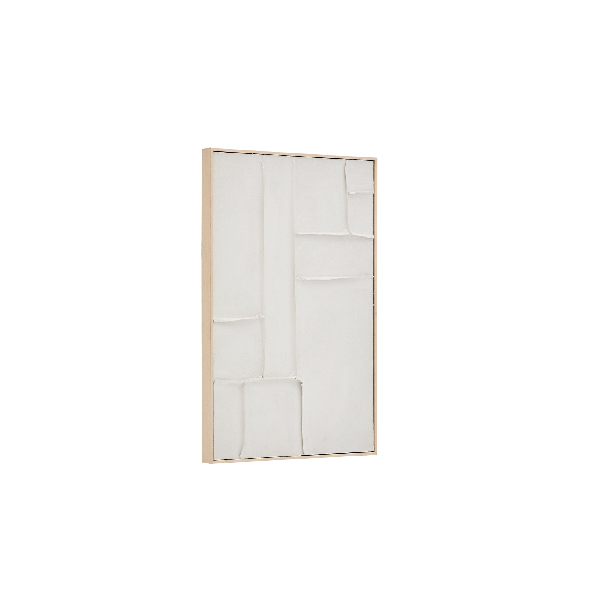 Klis white linen picture with geometric shapes, 60 x 90 cm - Product Image