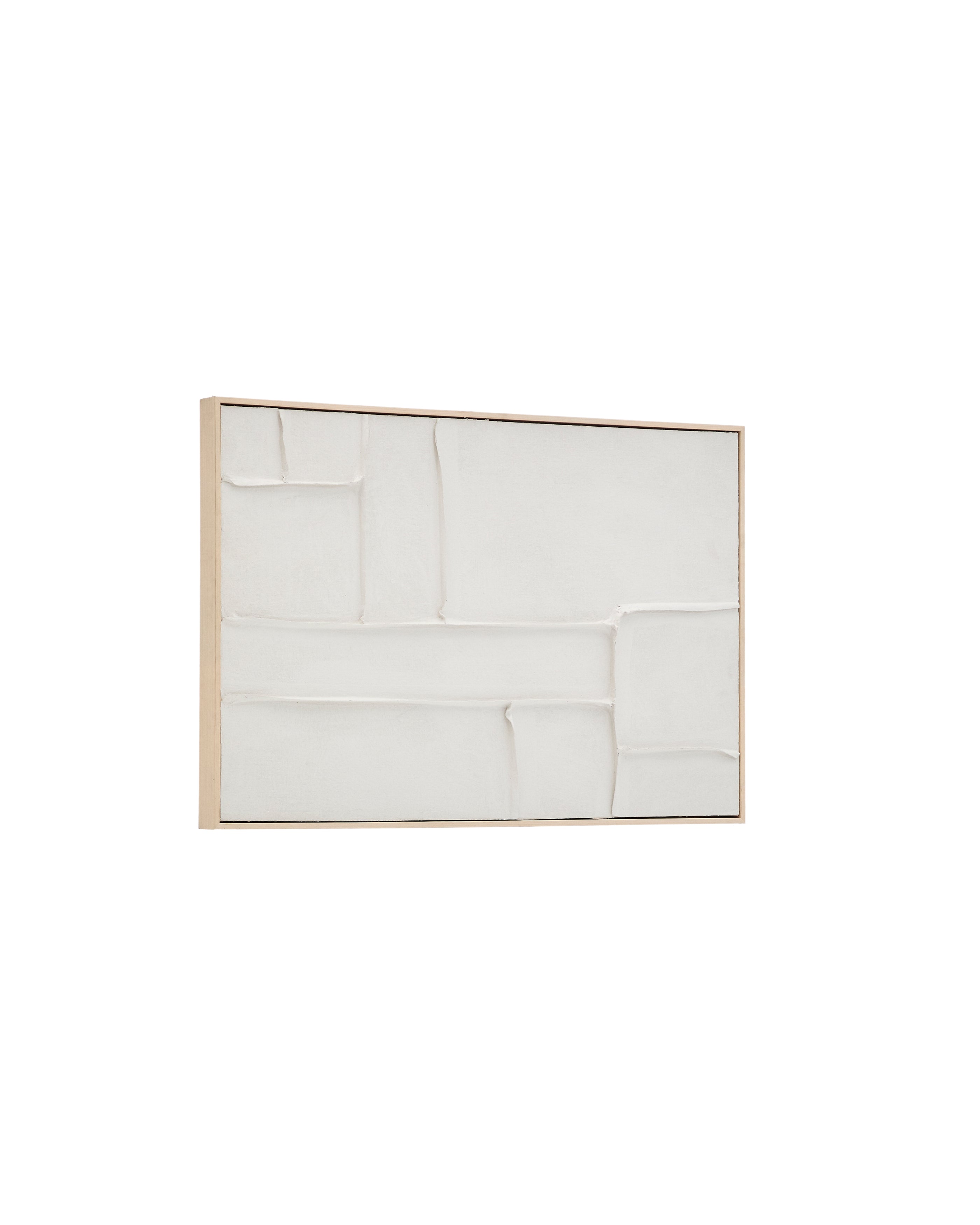 Klis white linen picture with geometric shapes, 60 x 90 cm - Product Image