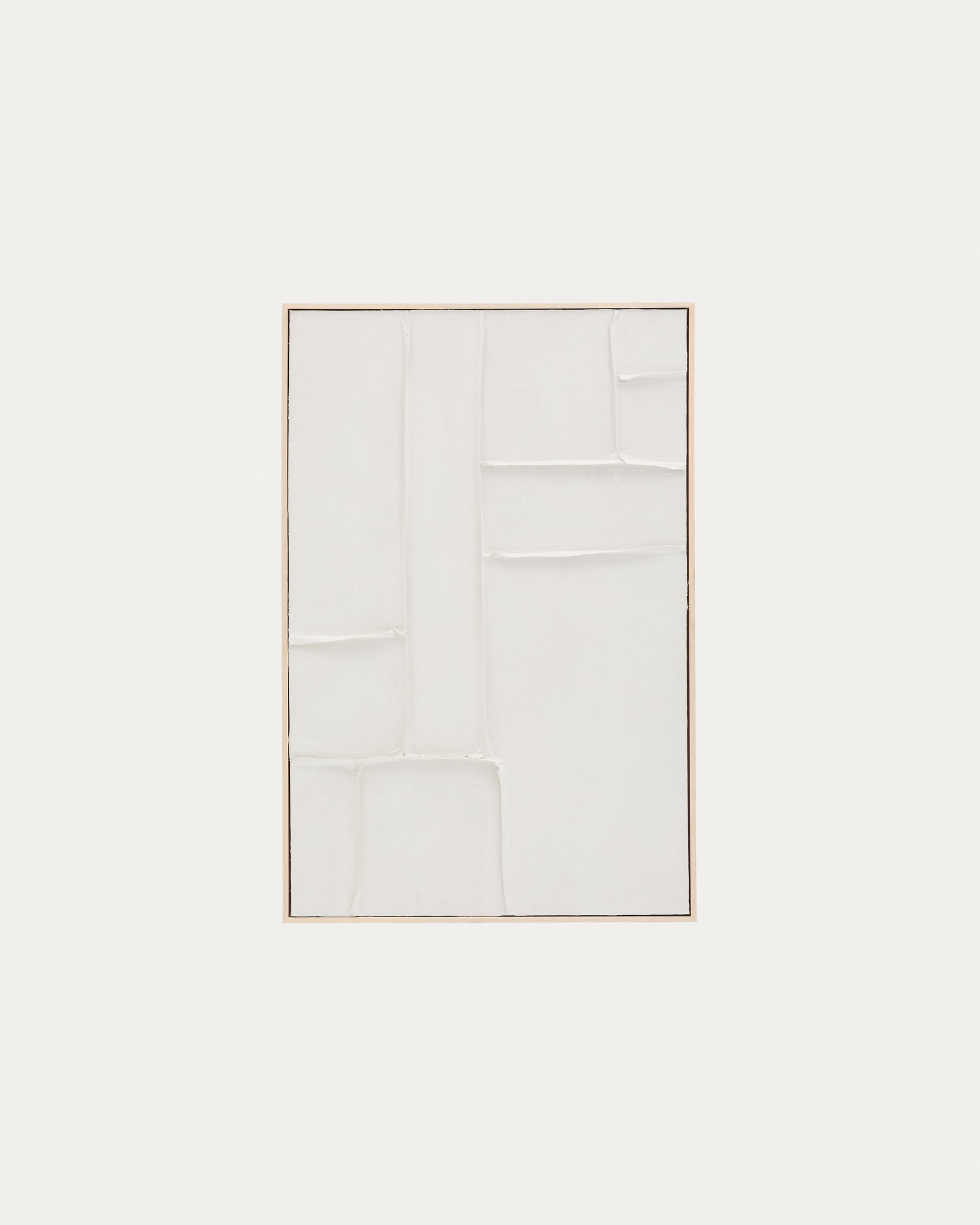 Klis white linen picture with geometric shapes, 60 x 90 cm - Product View
