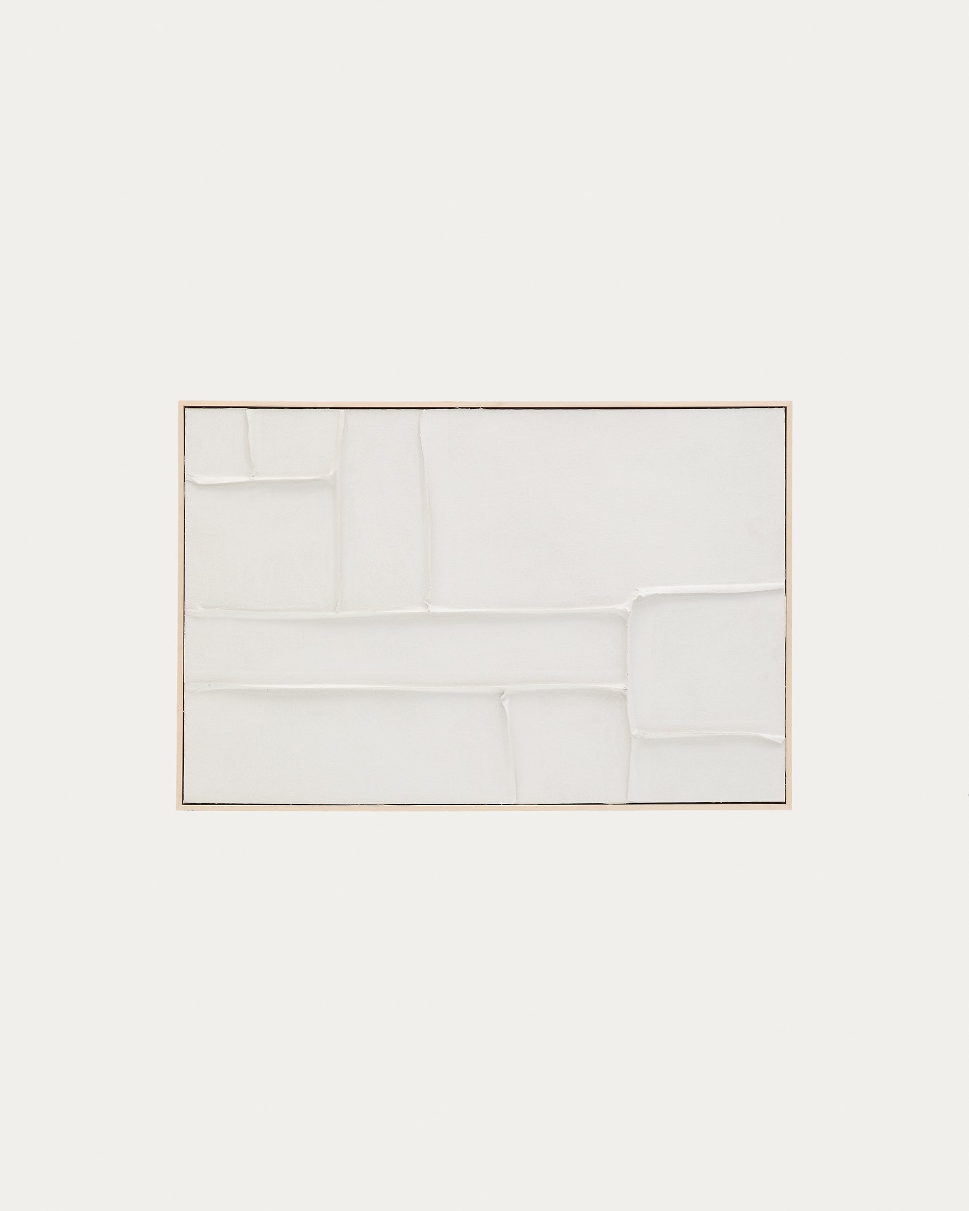 Klis white linen picture with geometric shapes, 60 x 90 cm - Product View