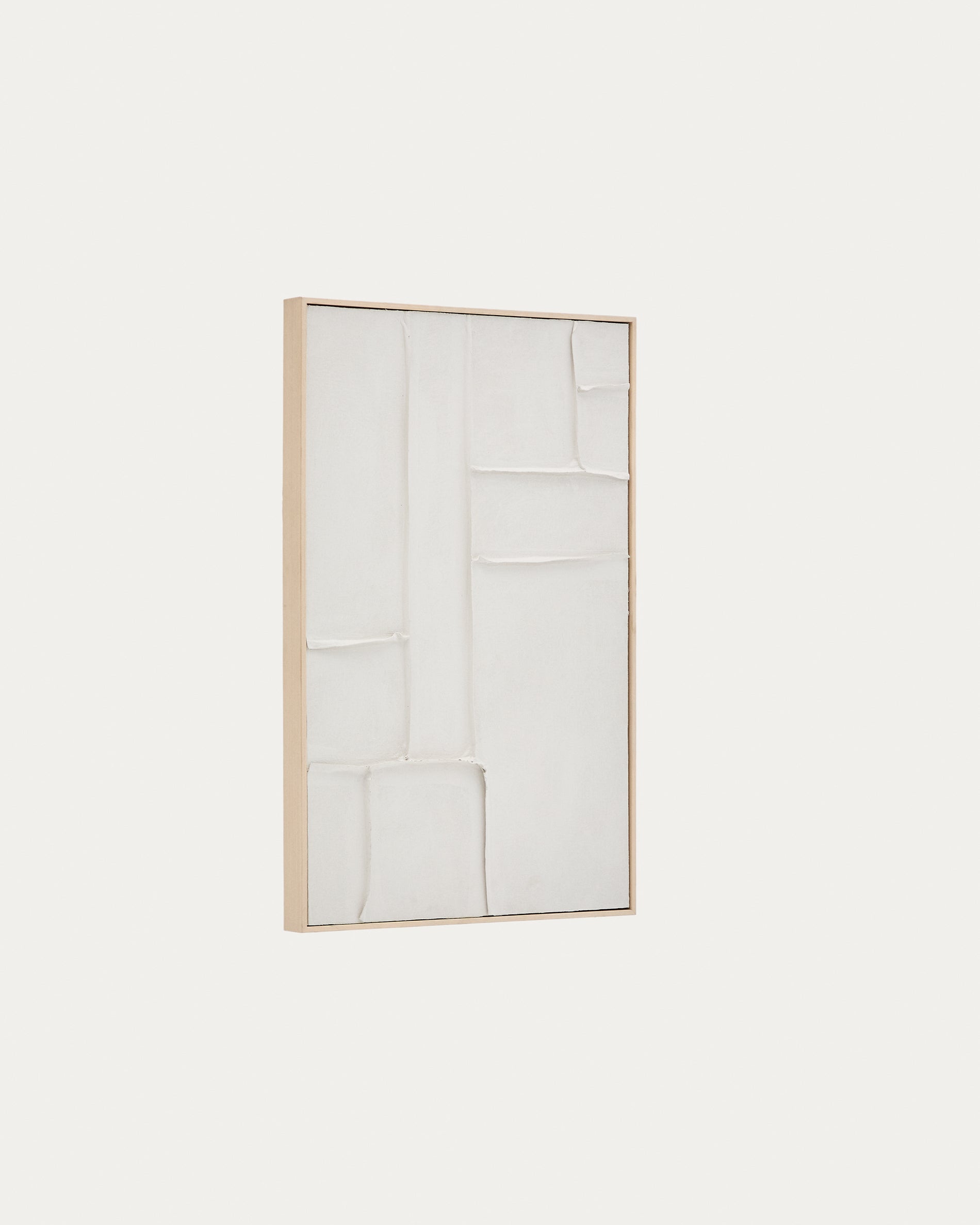 Klis white linen picture with geometric shapes, 60 x 90 cm - Product View