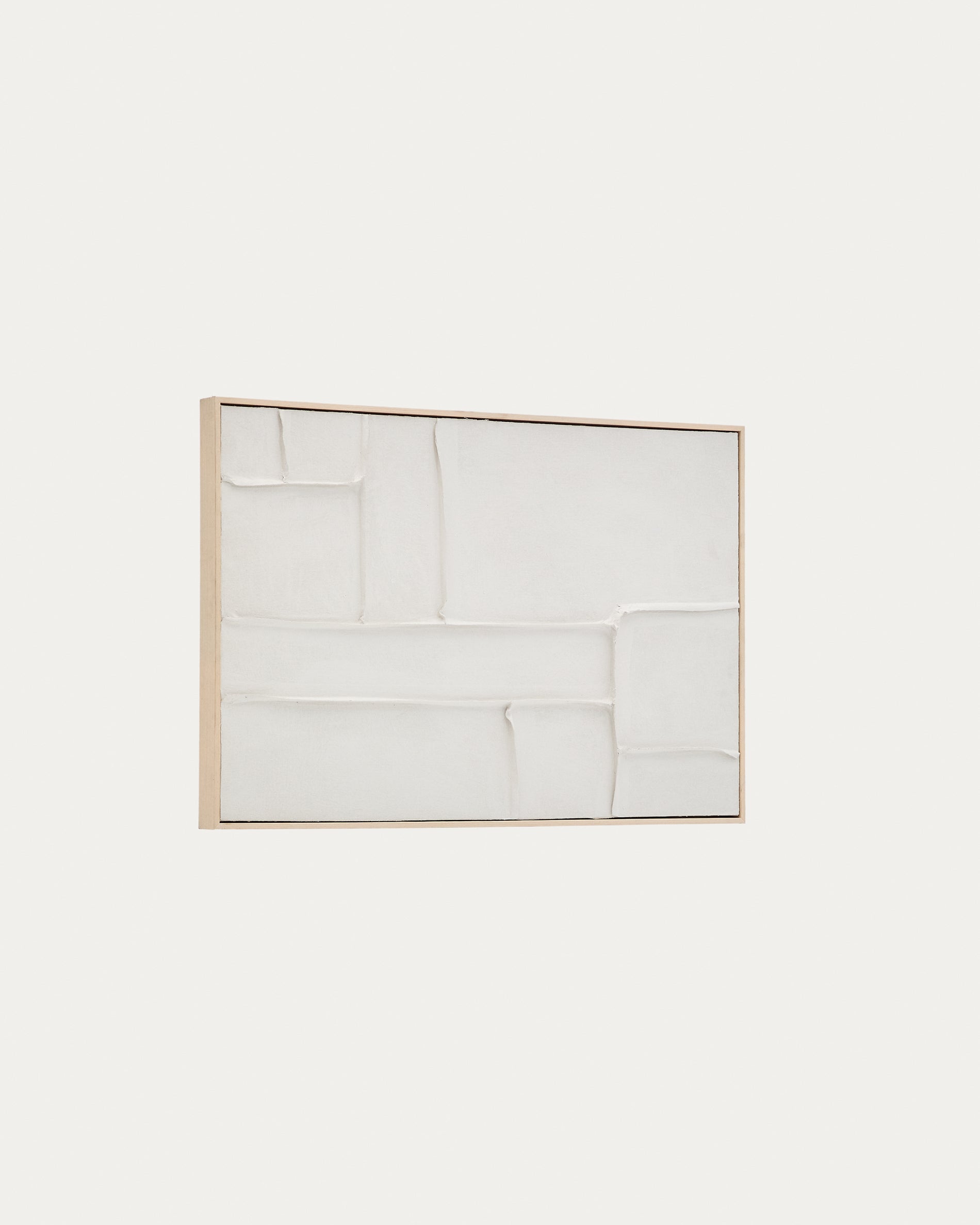 Klis white linen picture with geometric shapes, 60 x 90 cm - Product View