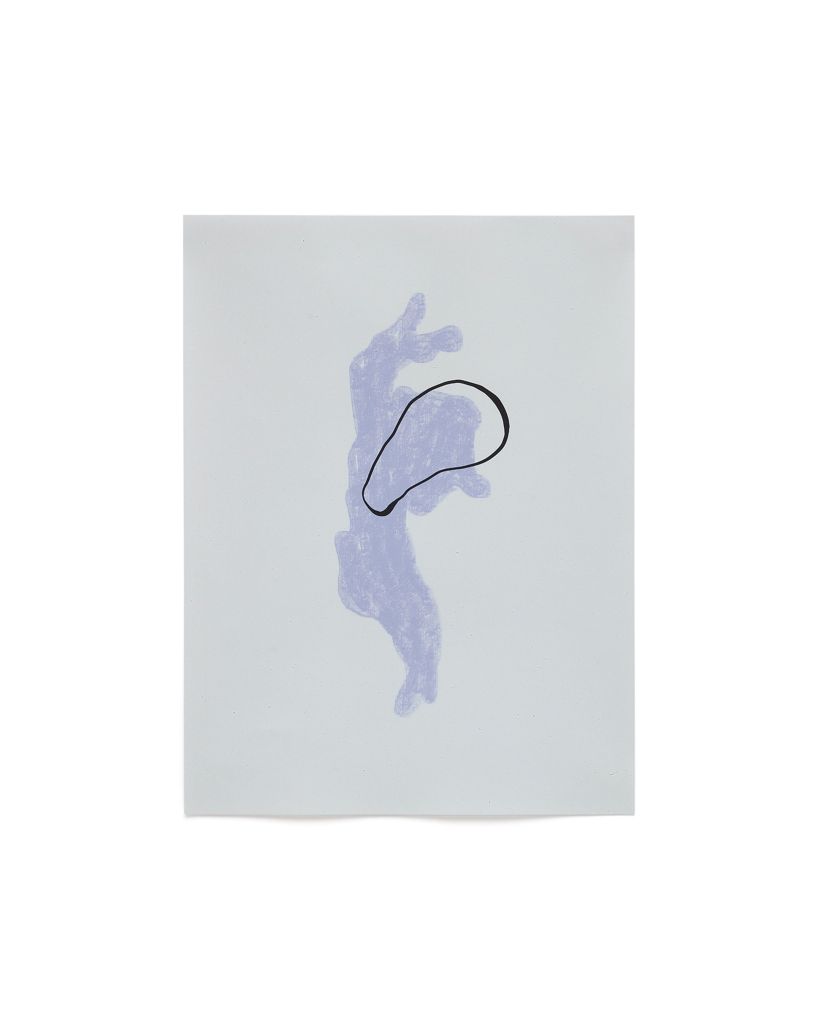 Inca blue and white paper print, 29.8 x 39.8 cm - Product Image