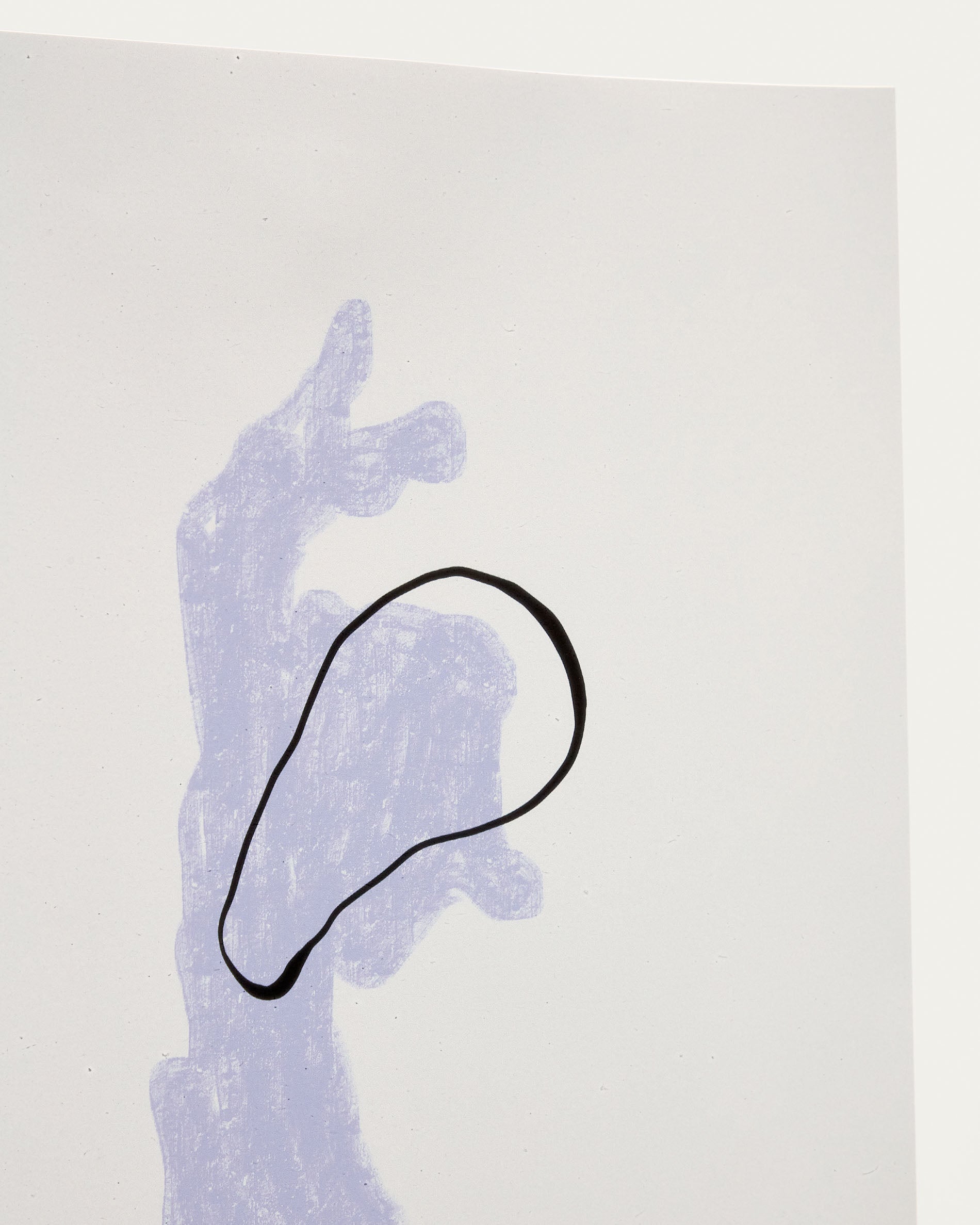 Inca blue and white paper print, 29.8 x 39.8 cm - Detail