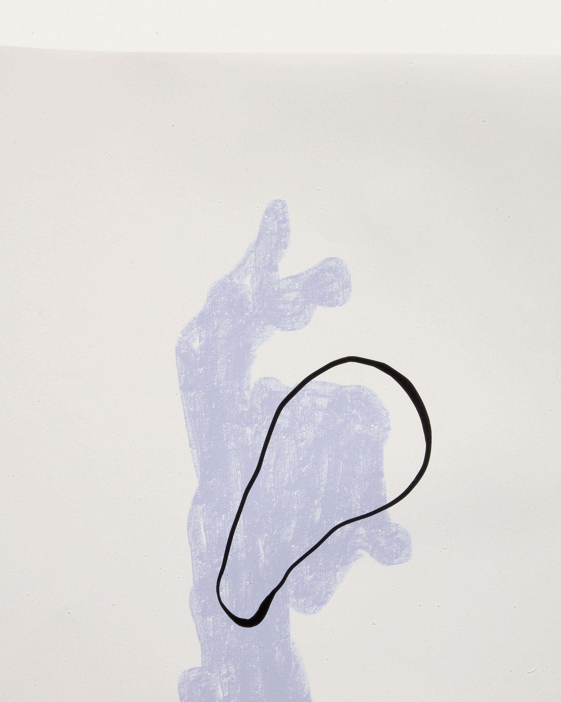 Inca blue and white paper print, 42 x 56 cm - Detail