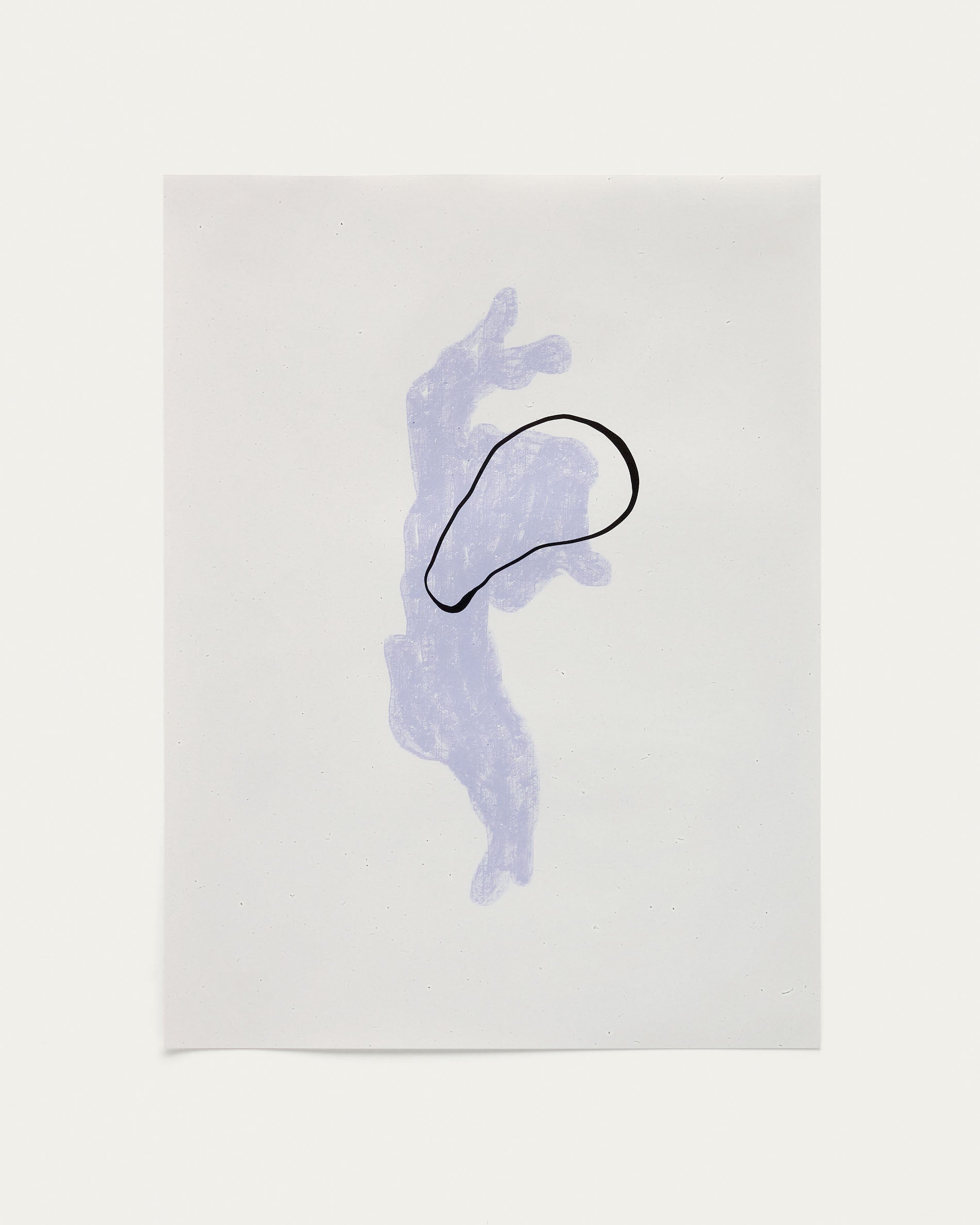 Inca blue and white paper print, 42 x 56 cm - Product View