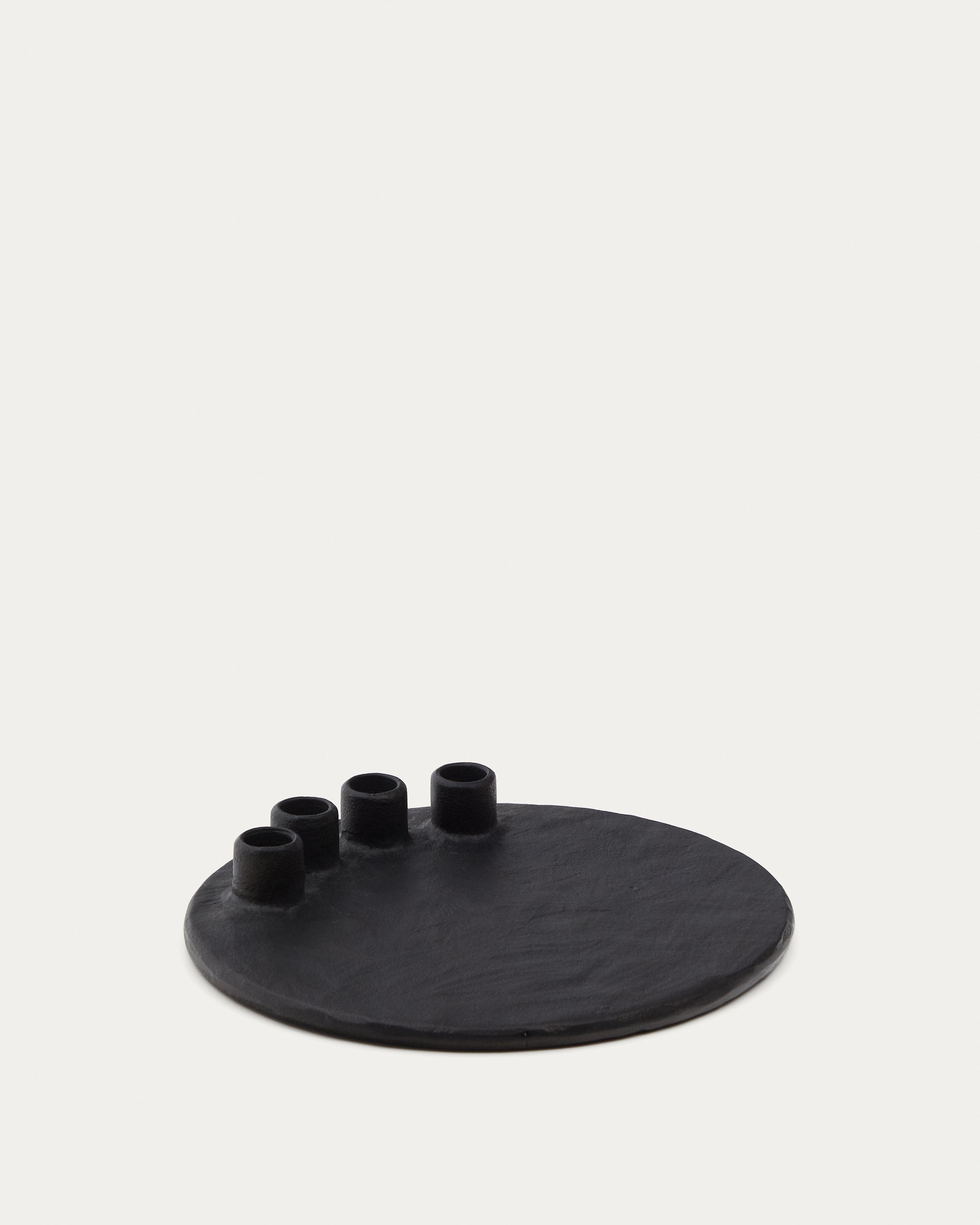 Nuvro black aluminium candle holder - Product View