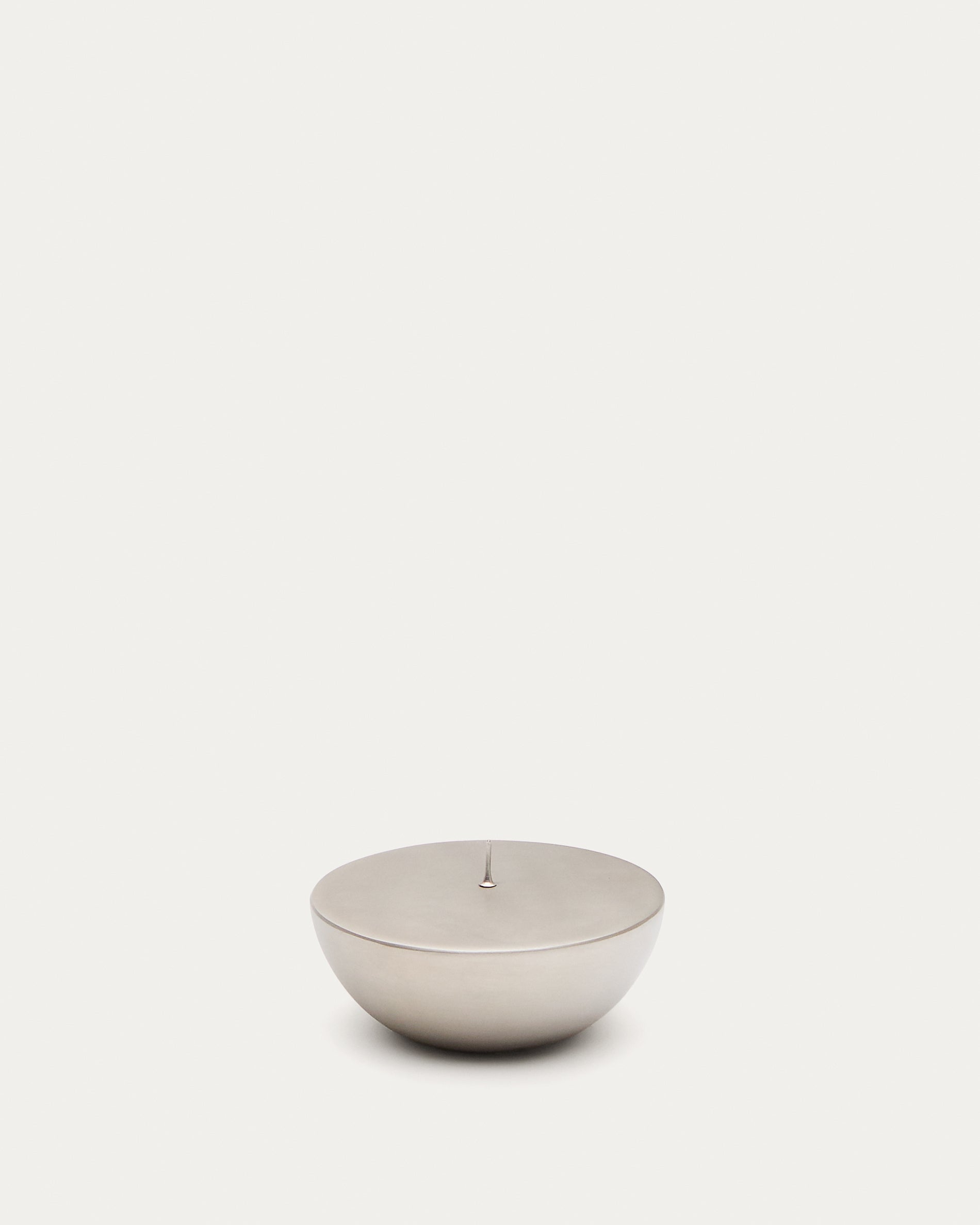 Quira small candle holder in silver-plated stainless steel - Product View