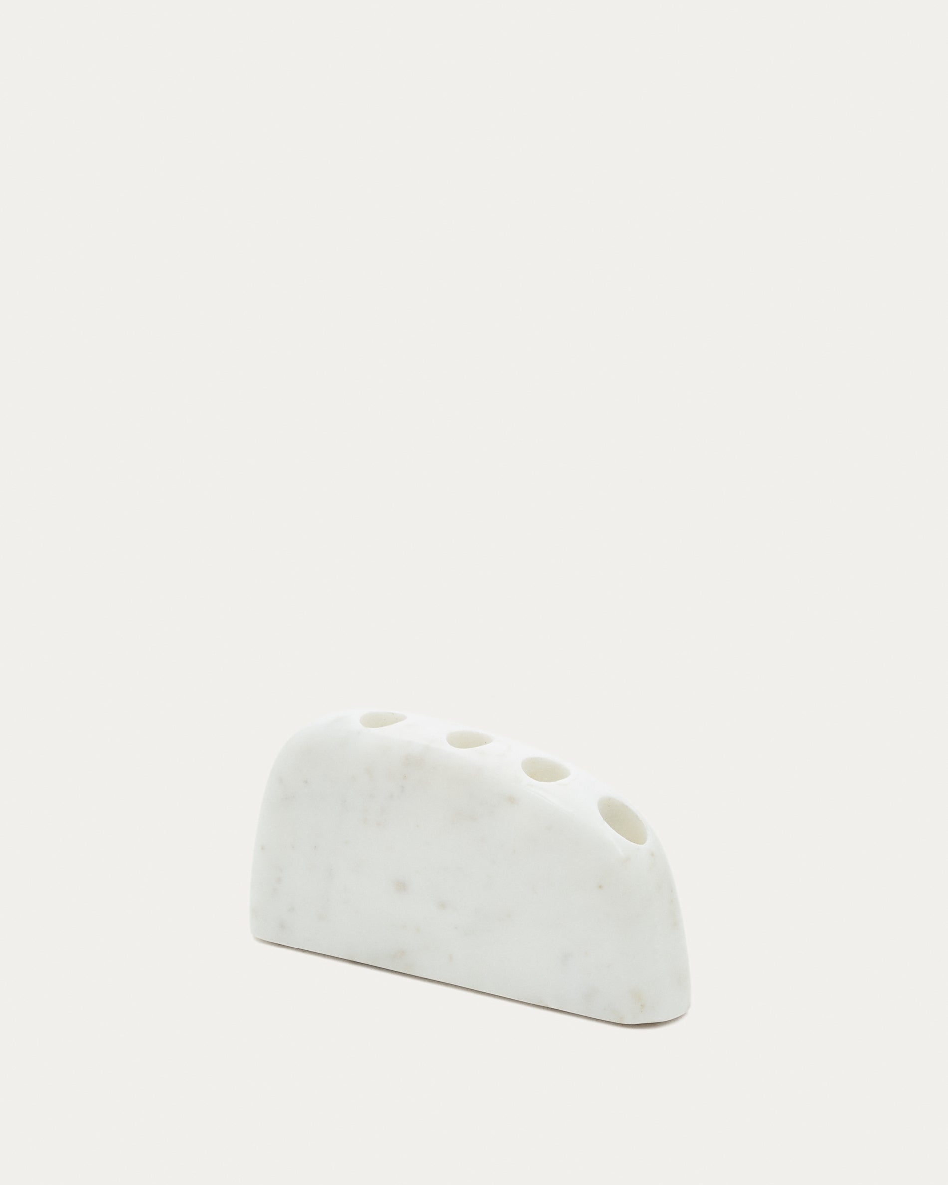 Signe large, white marble candlestick, 10 cm - Product View