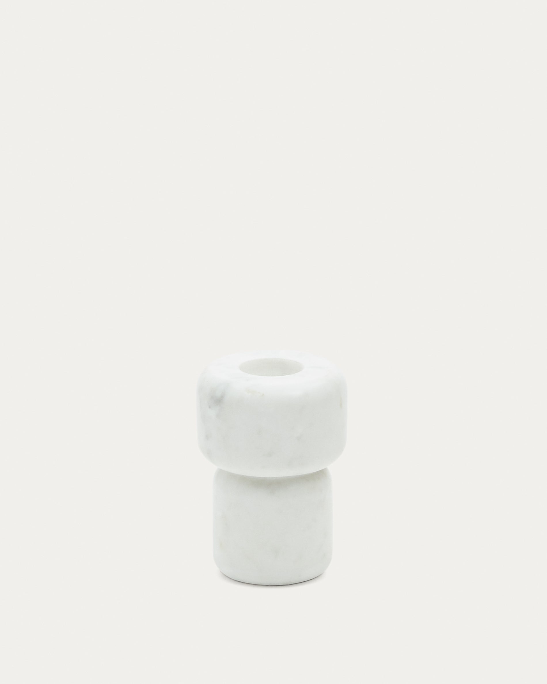 Signe small, white marble candlestick, 12 cm - Product View