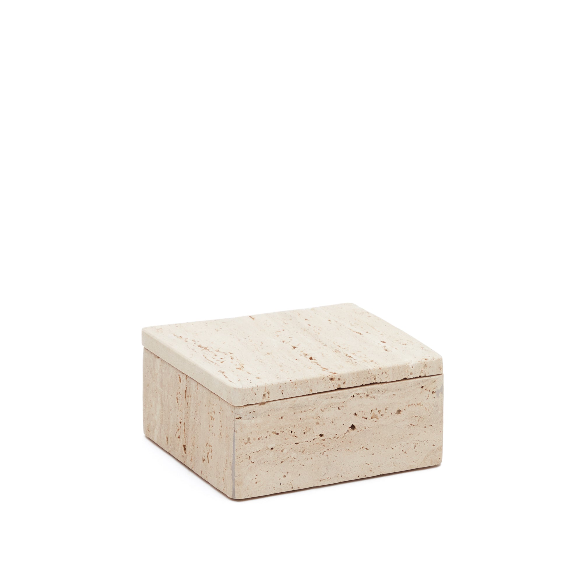 Macre beige travertine box