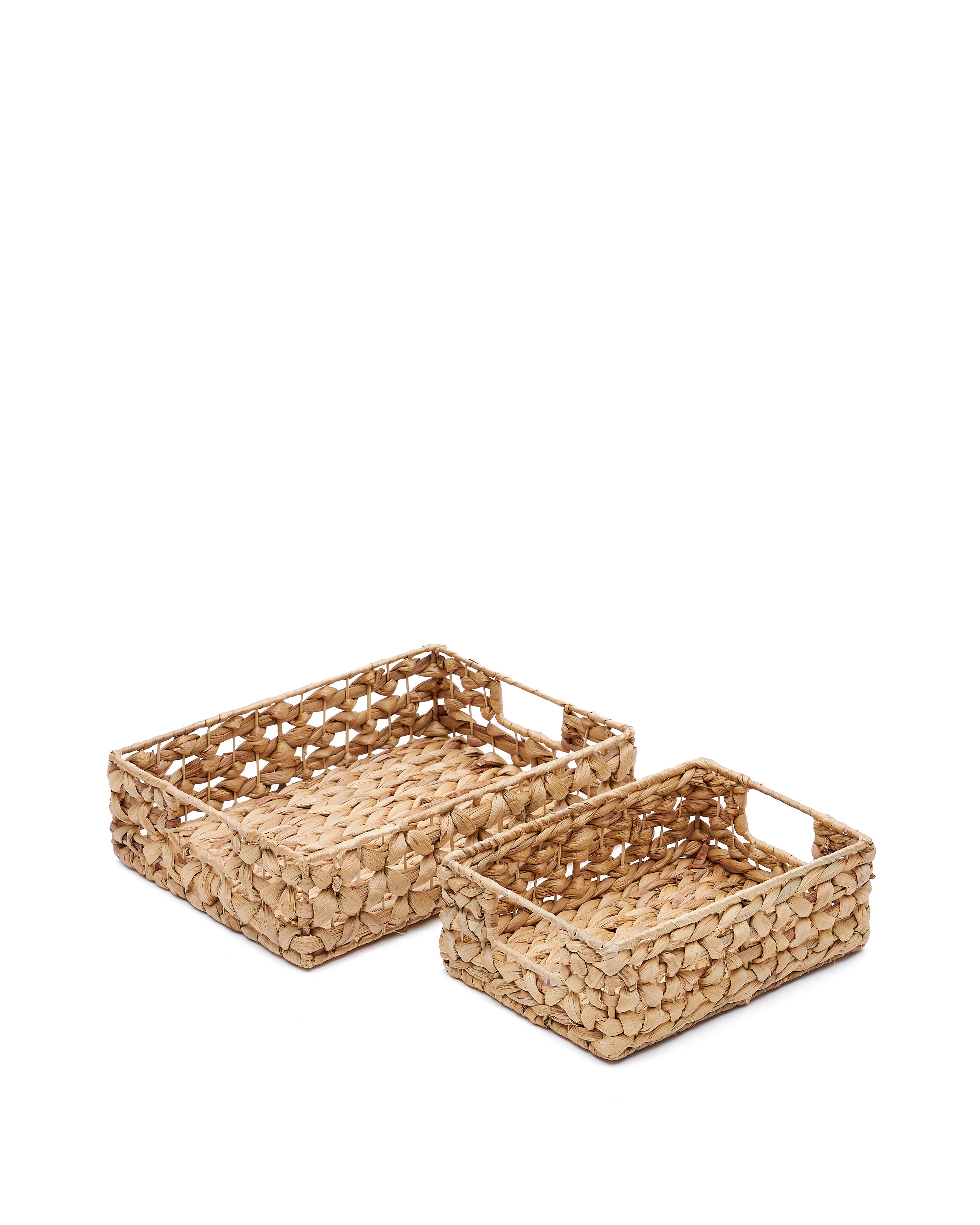 Set of 2 boxes made with natural fibres 27 x 20 cm / 36 x 27 cm - Product Image
