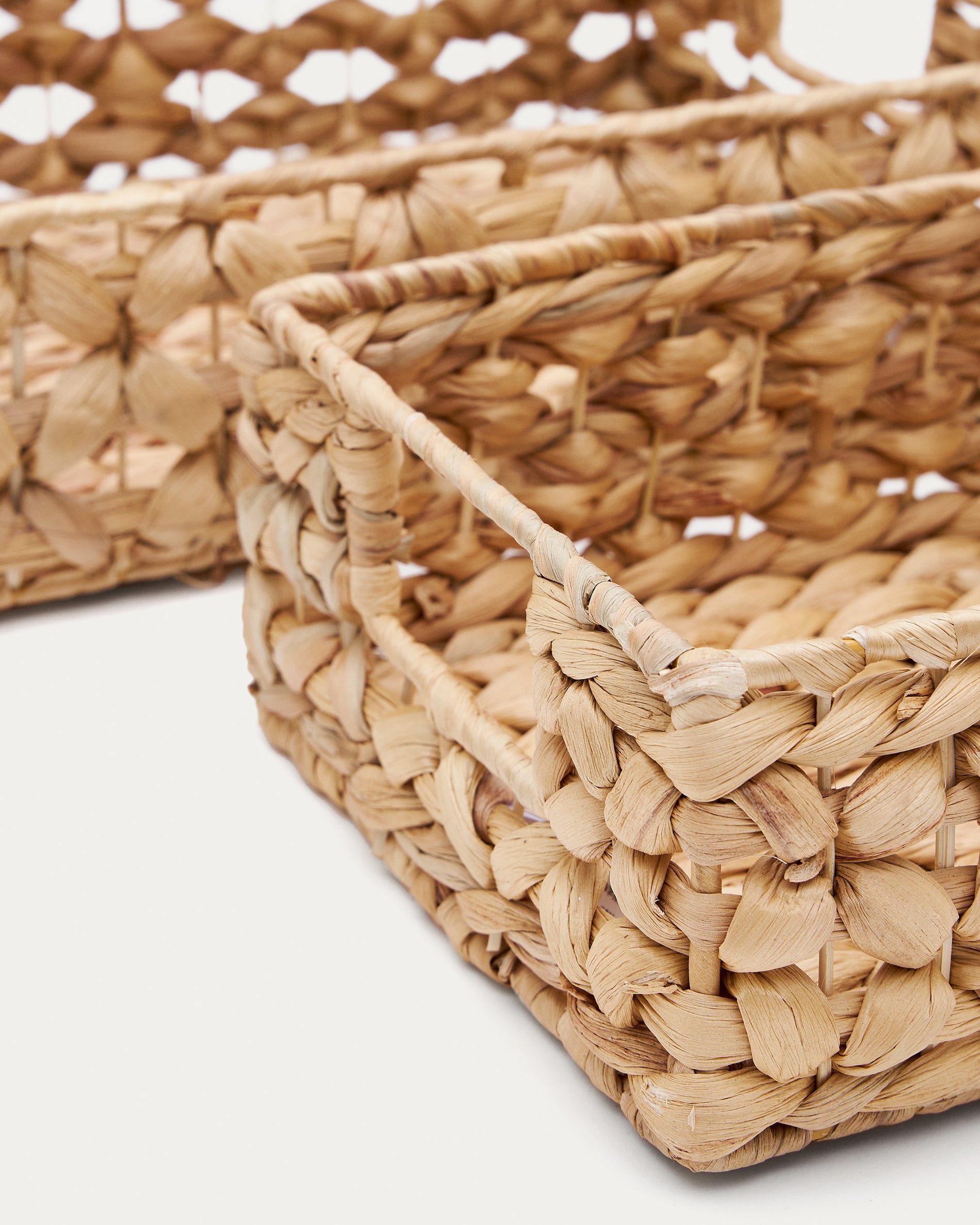 Set of 2 boxes made with natural fibres 27 x 20 cm / 36 x 27 cm - Detail