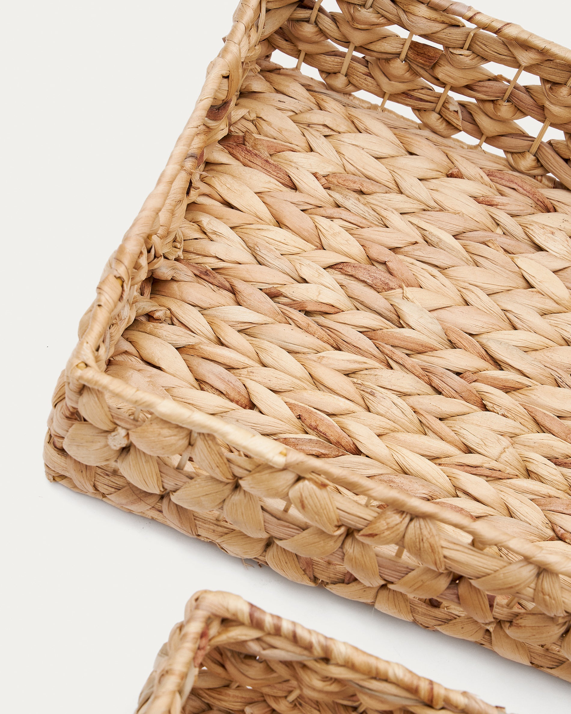 Set of 2 boxes made with natural fibres 27 x 20 cm / 36 x 27 cm - Detail