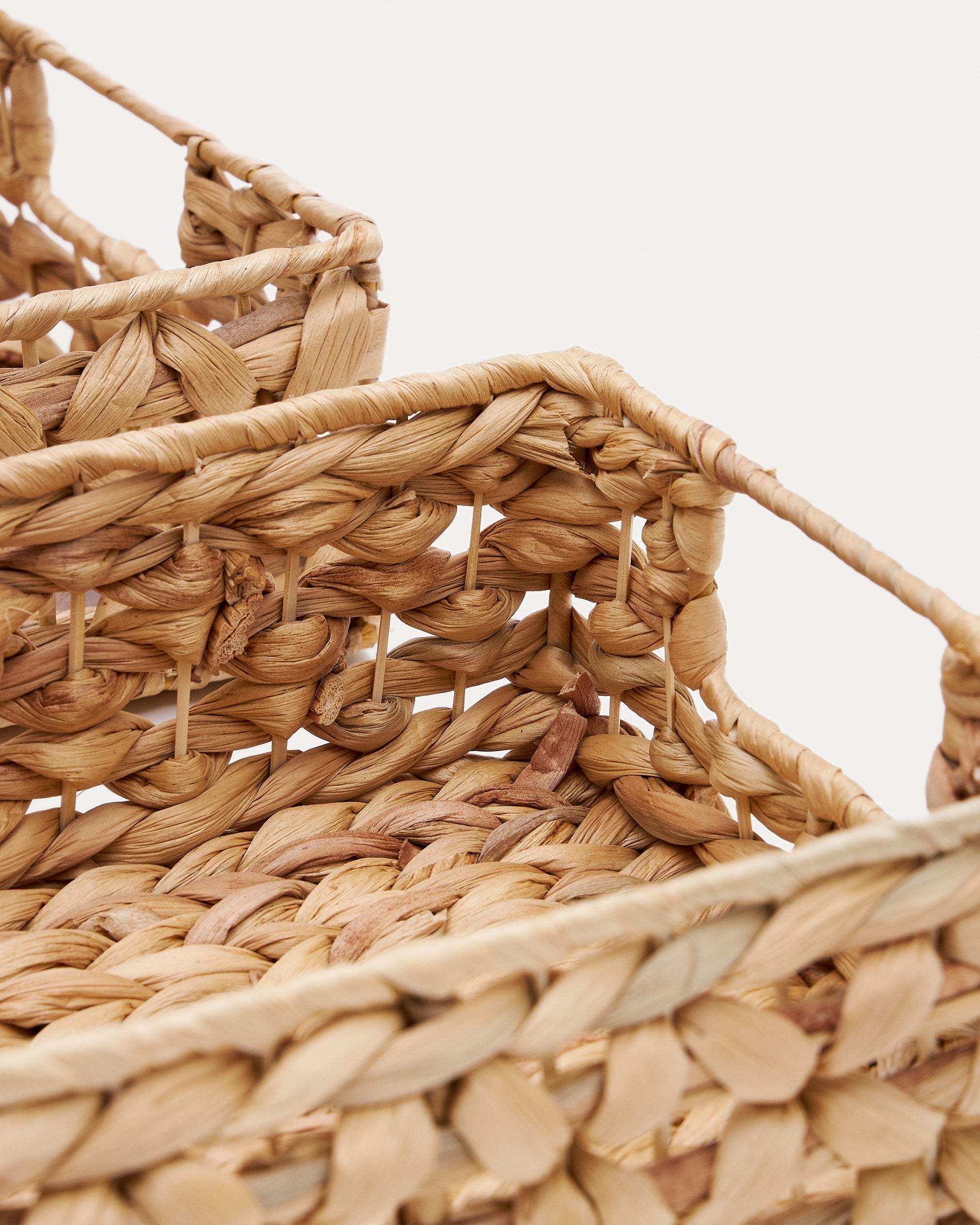 Set of 2 boxes made with natural fibres 27 x 20 cm / 36 x 27 cm - Detail