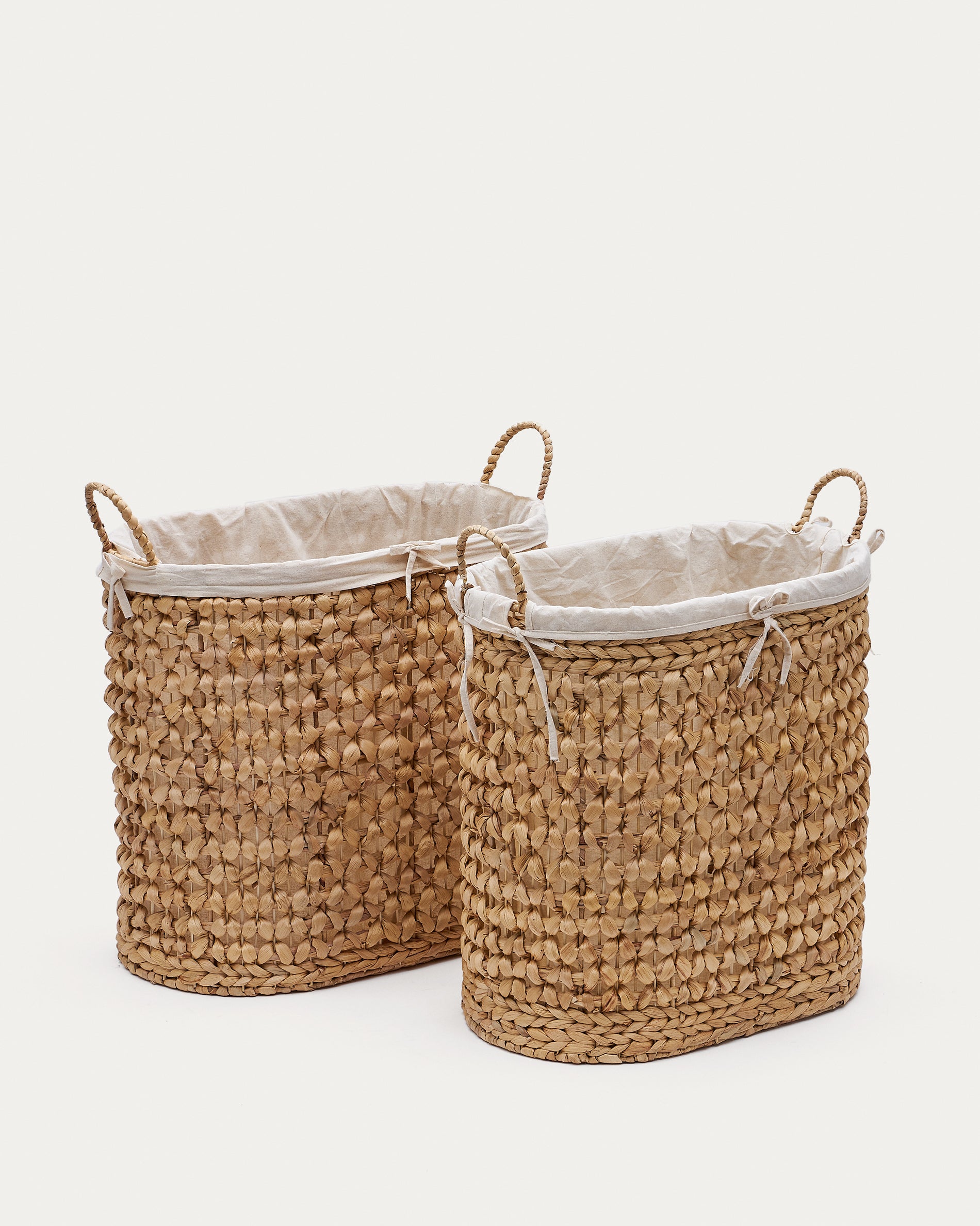 Tressa Set of 2 Natural Fibre Clothes Baskets 50cm / 60cm - Product View