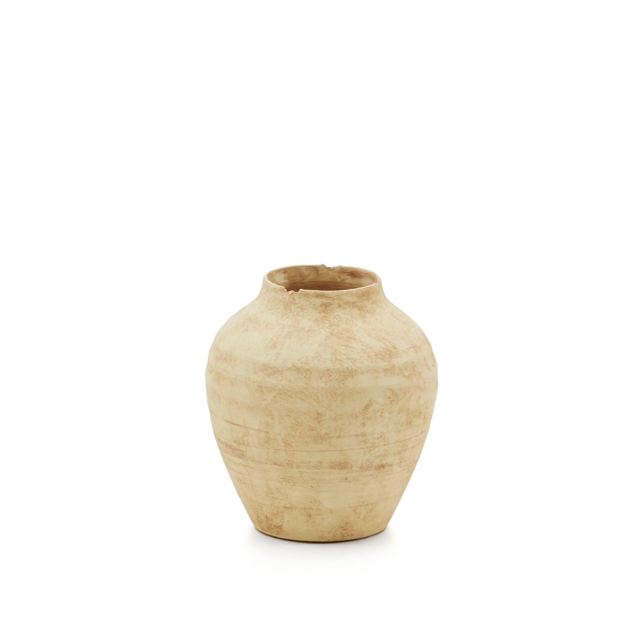 Silbet beige ceramic vase, 19 cm