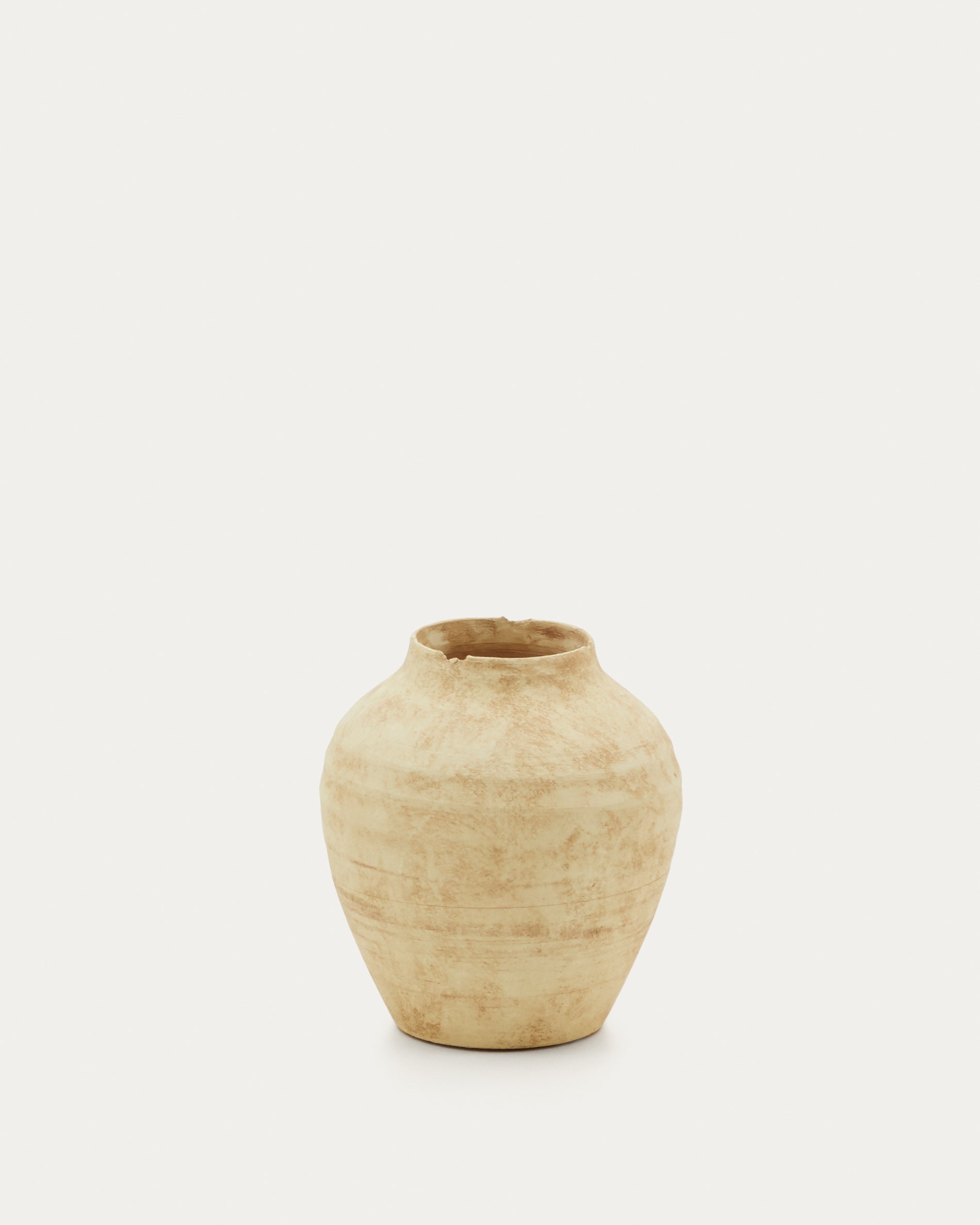 Silbet bézs kerámia váza, 19 cm