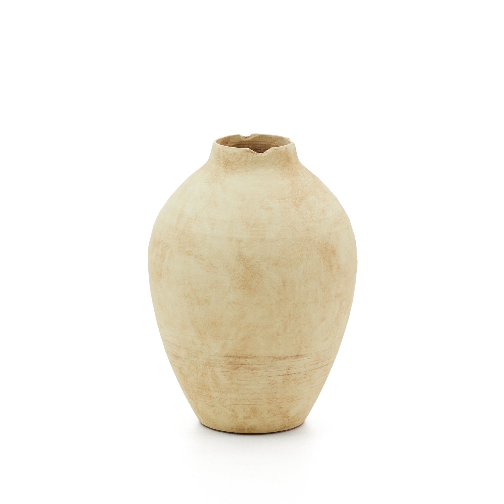 Silbet beige ceramic vase, 23 cm
