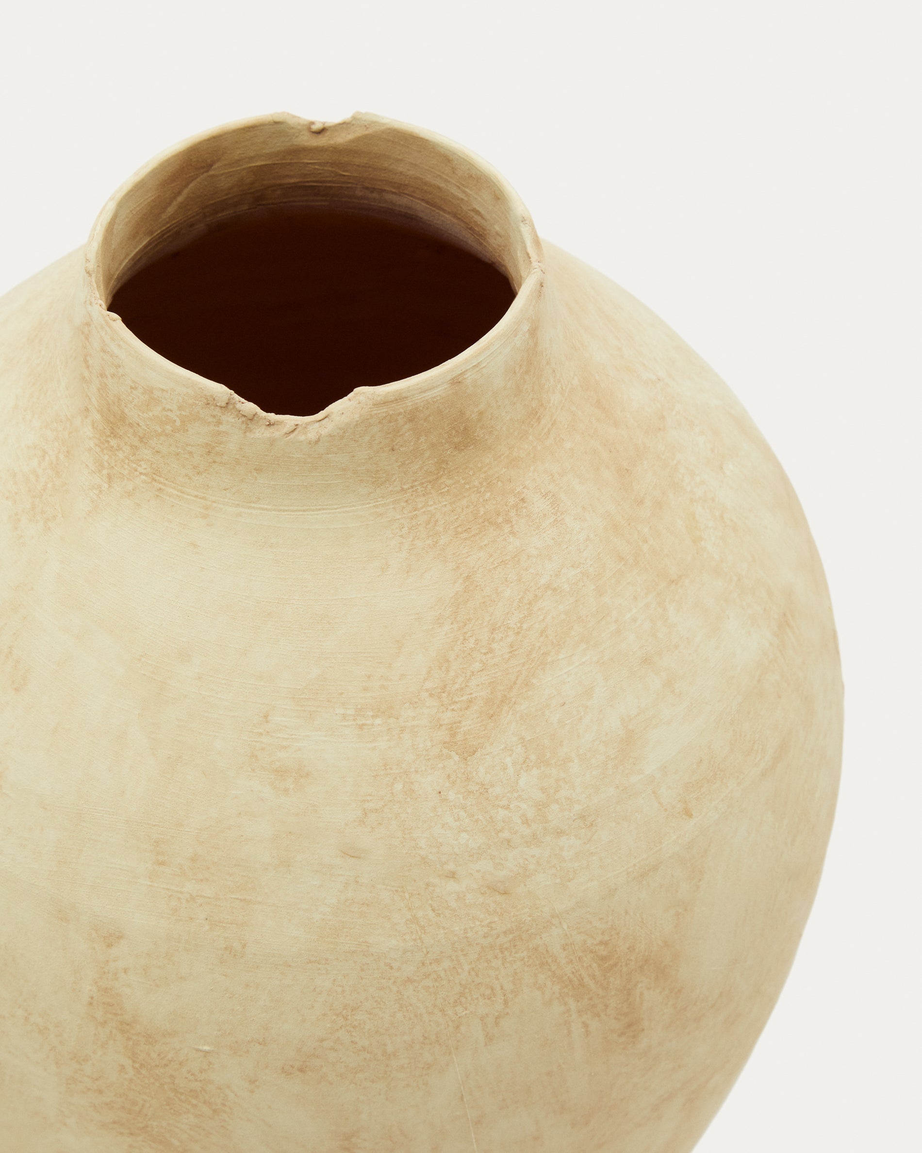 Silbet beige ceramic vase, 23 cm