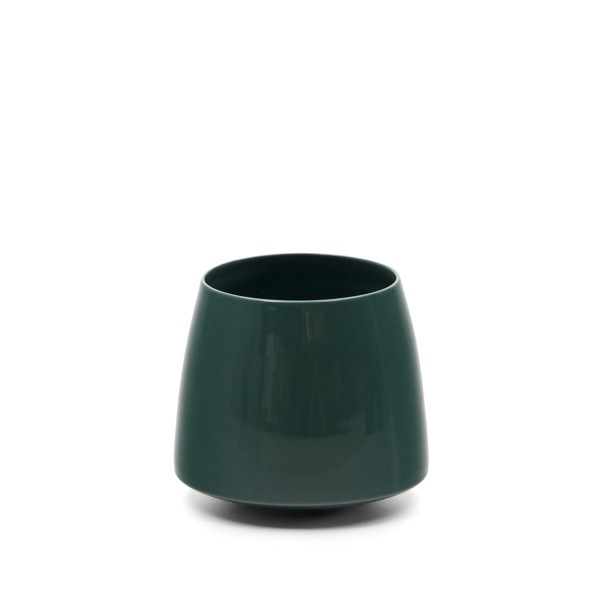 Sibla green ceramic vase, 16 cm