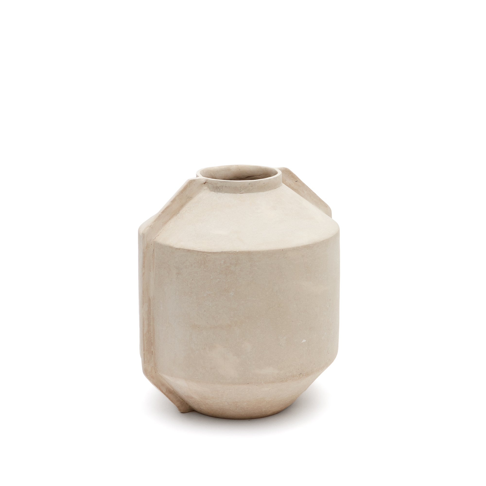 Meja beige papier-mâché vase 38 cm - Product Image