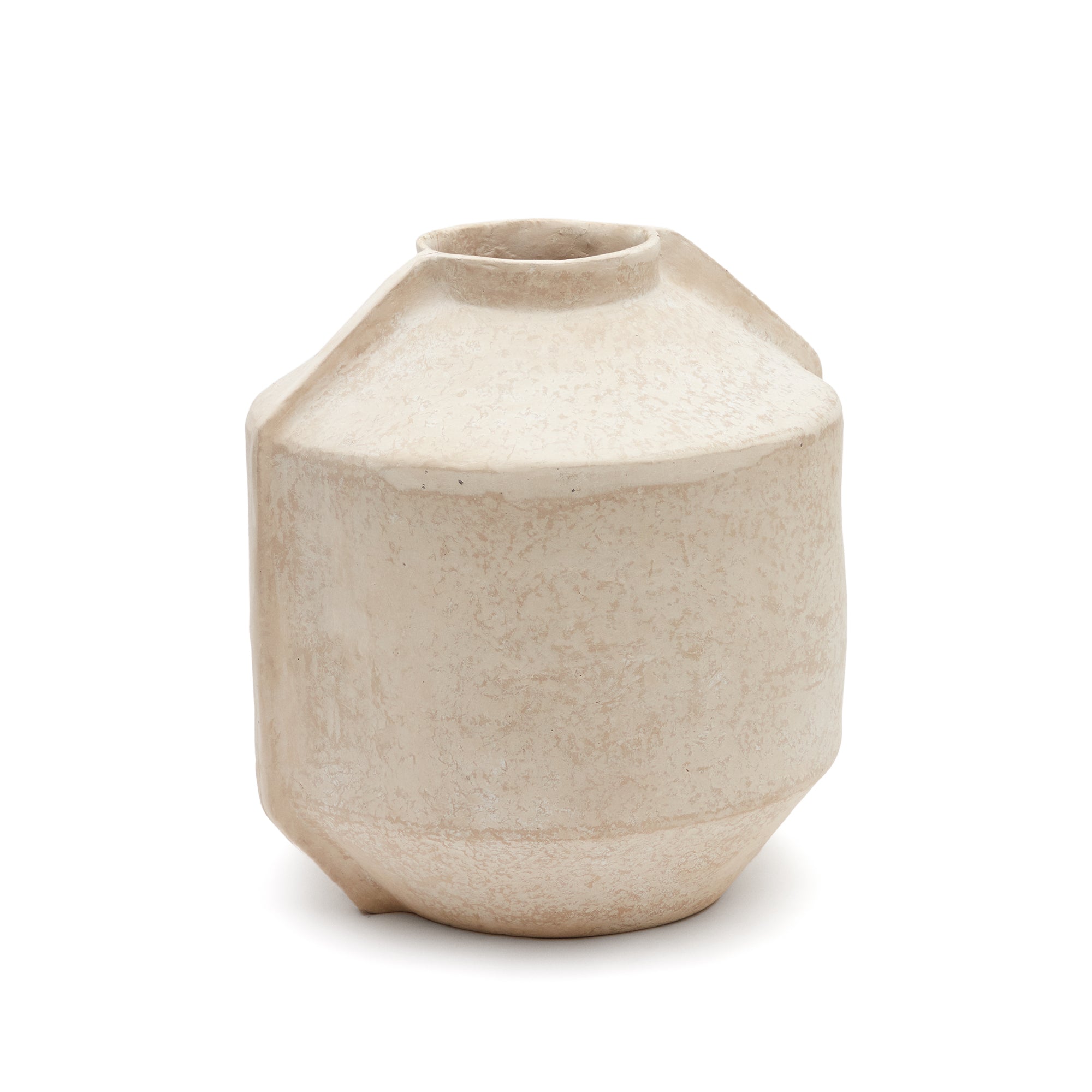 Meja beige papier-mâché vase 47 cm - Product Image