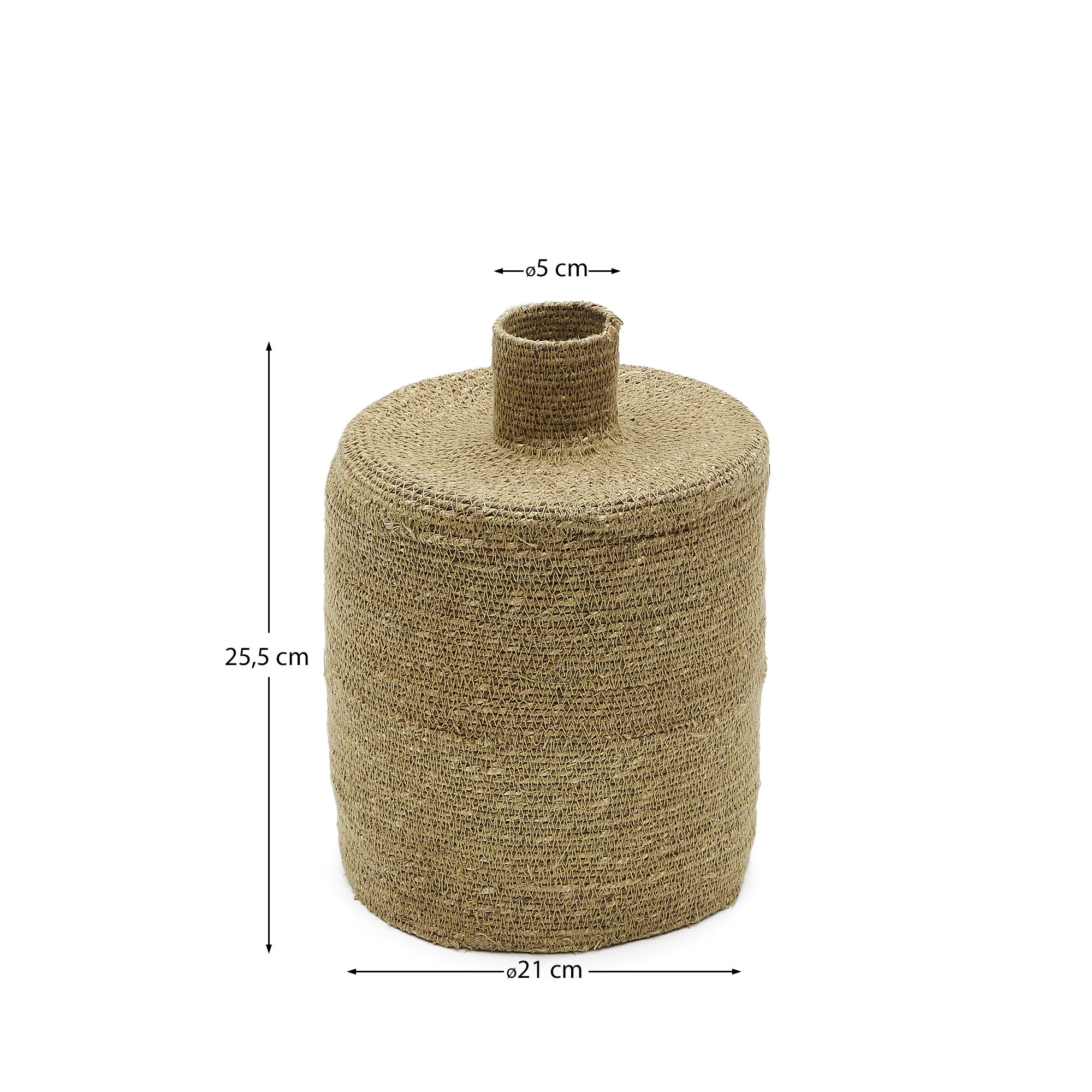 Salinas vase made of natural fibres with a natural finish 30 cm - Measurements
