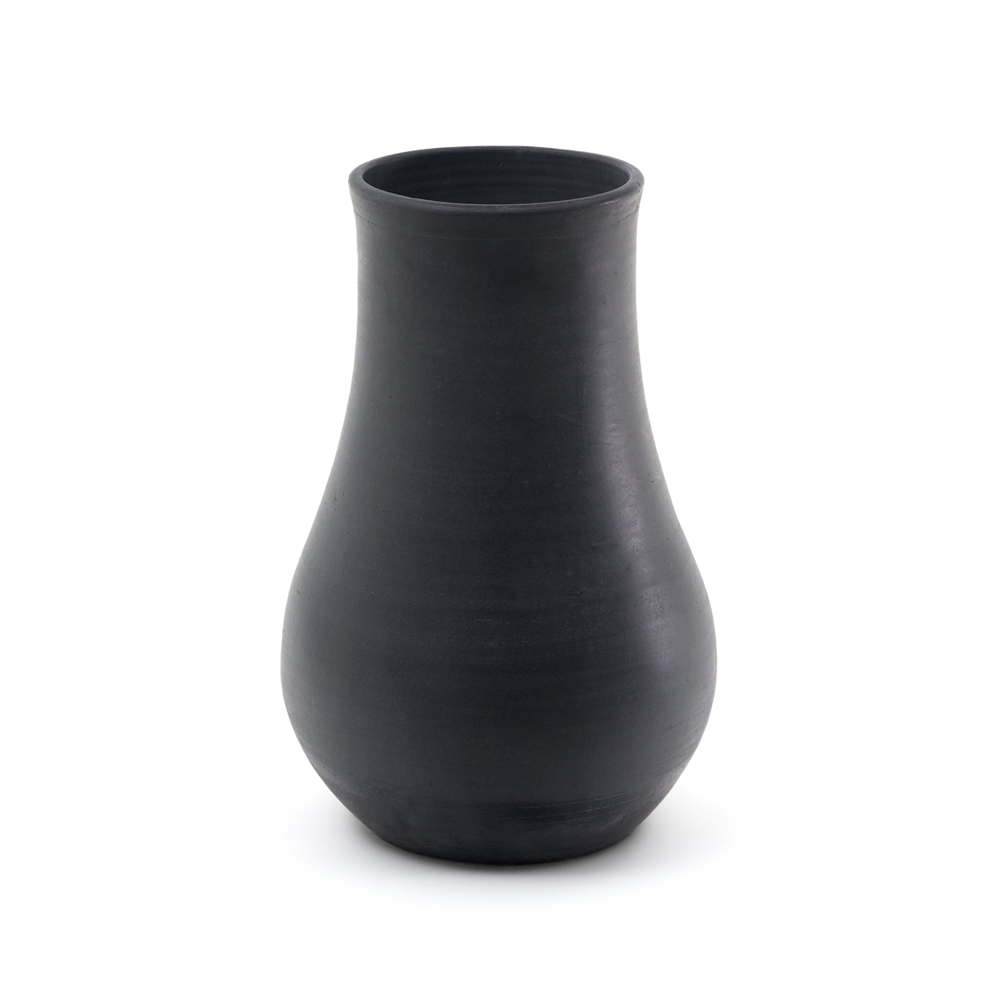 Silaia terracotta vase with black finish, 34 cm