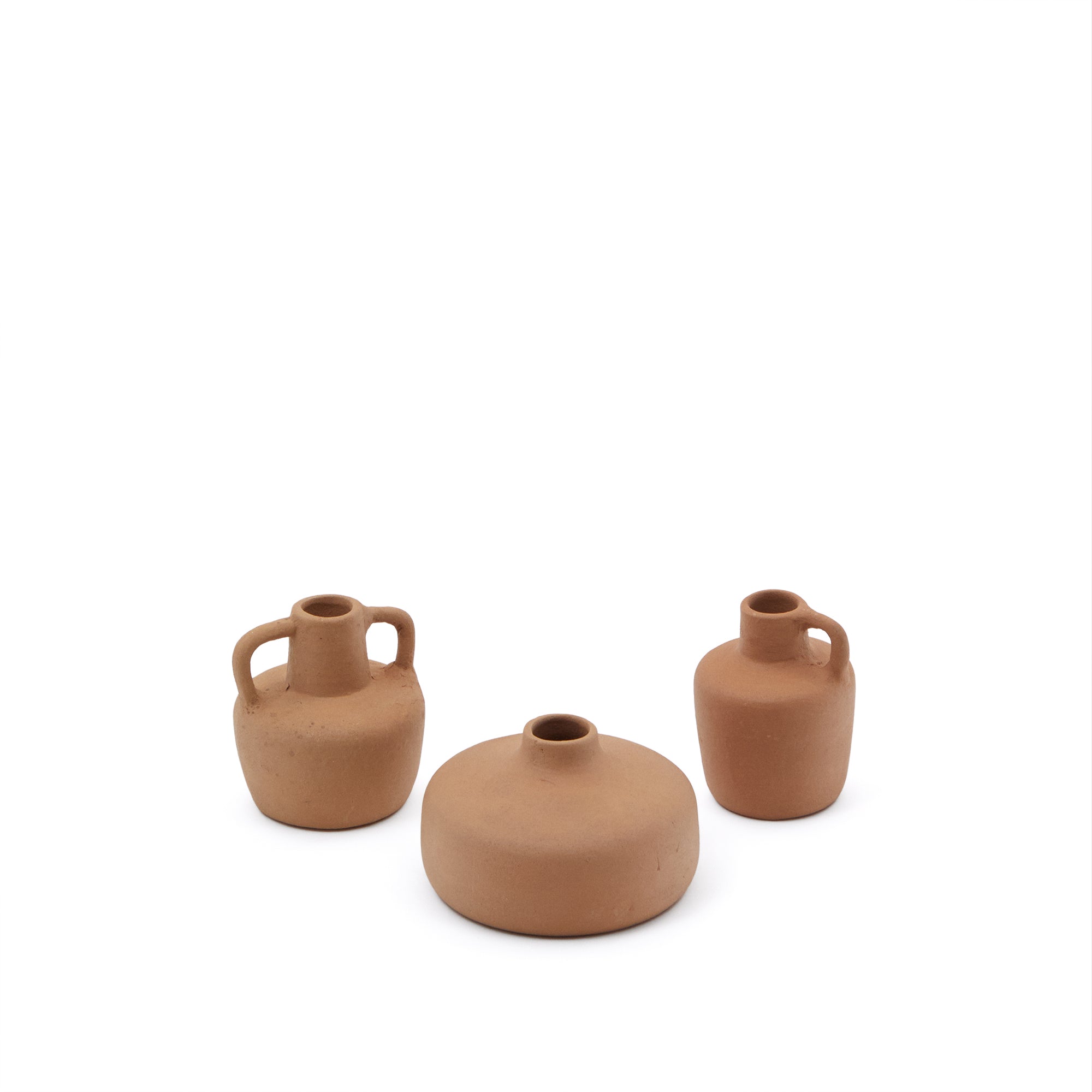 Sofra 3-piece terracotta vase set, 6 cm / 7 cm / 10 cm