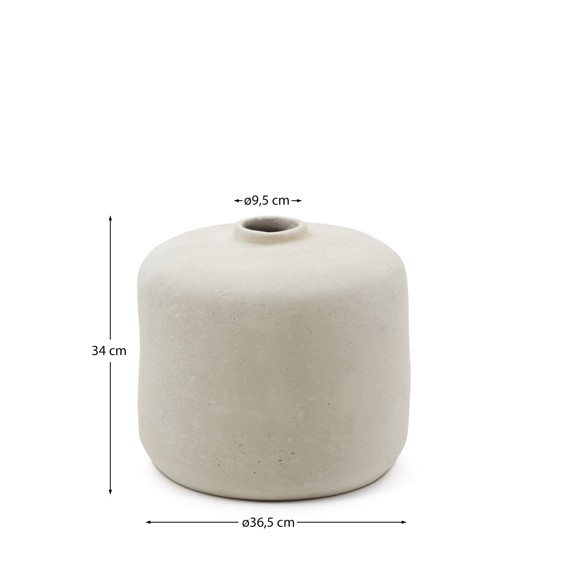 Serina papier mâché vase in white 36.5 cm - Measurements