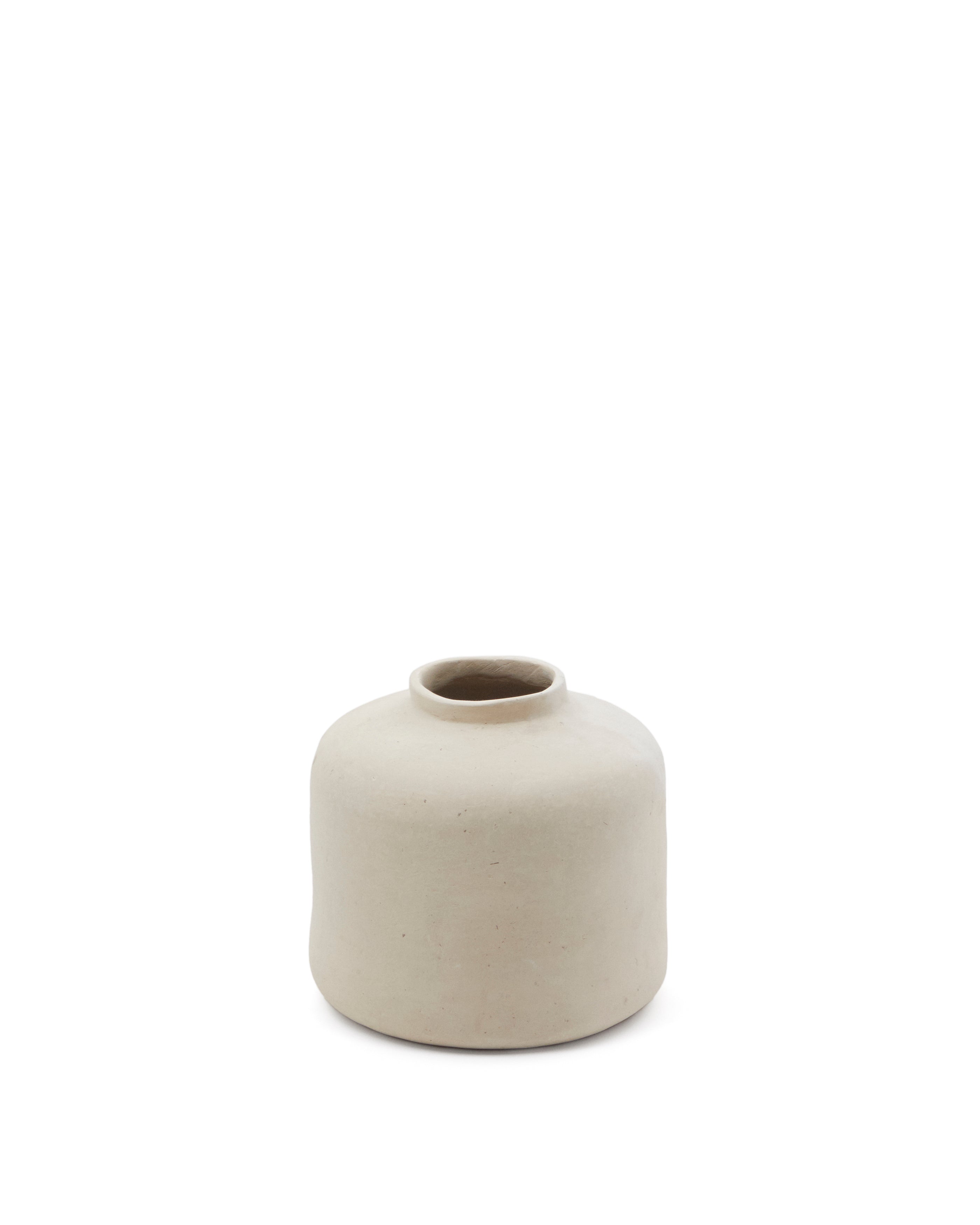 Serina papier mâché vase in white 27 cm - Product Image