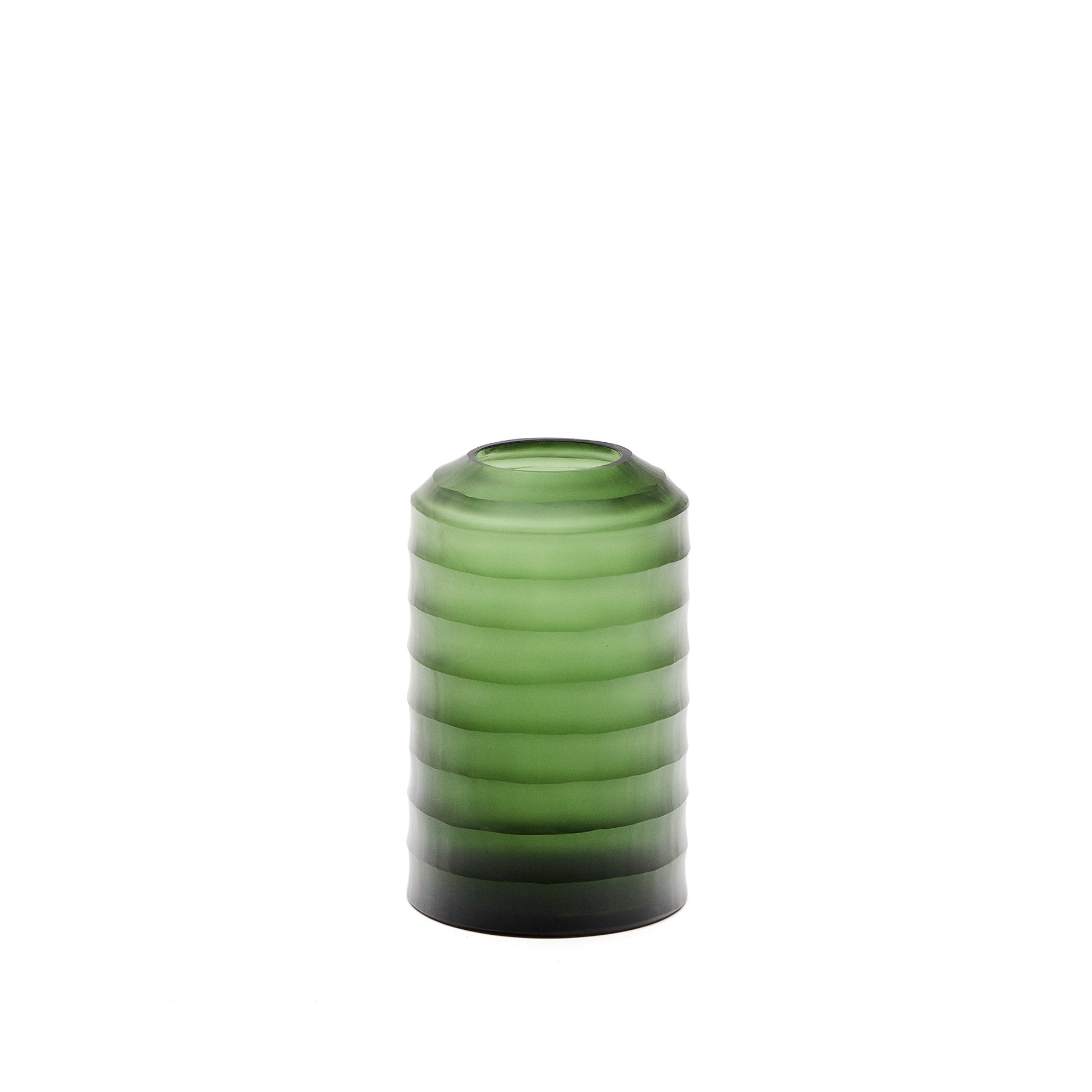 Bunce vase made of green, recycled glass, 19.5 cm.