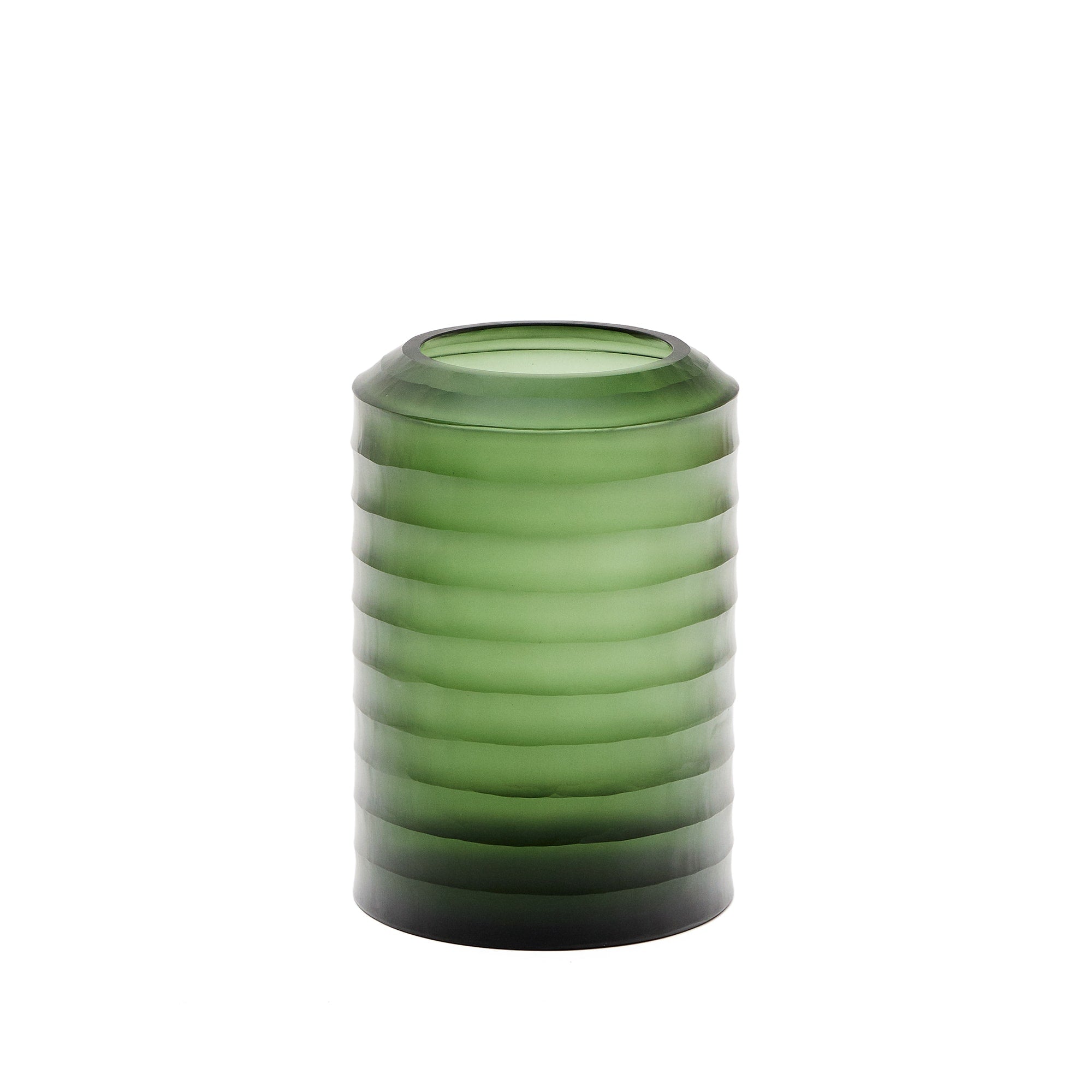 Bunce vase made of green, recycled glass, 25 cm.