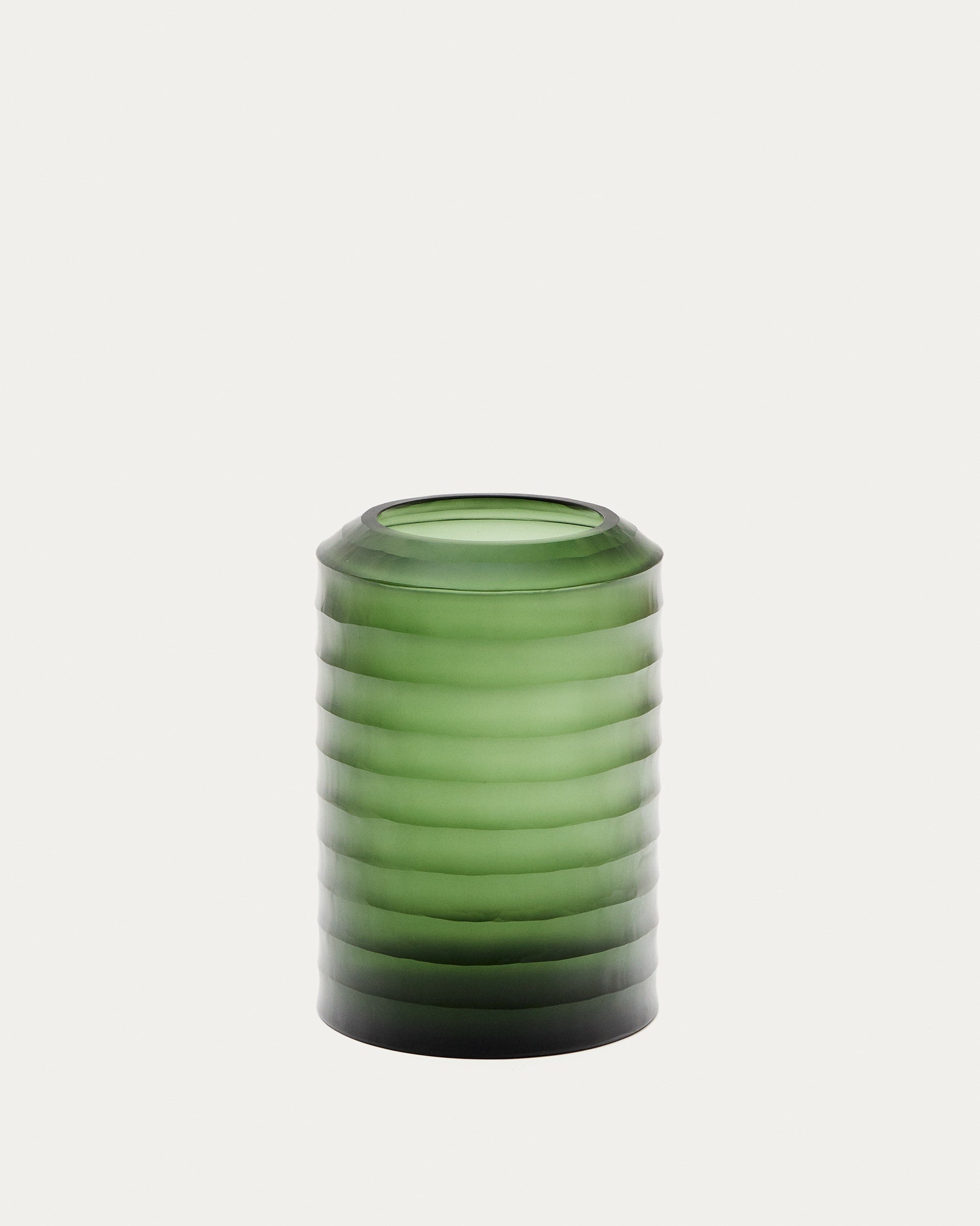 Bunce vase made of green, recycled glass, 25 cm.