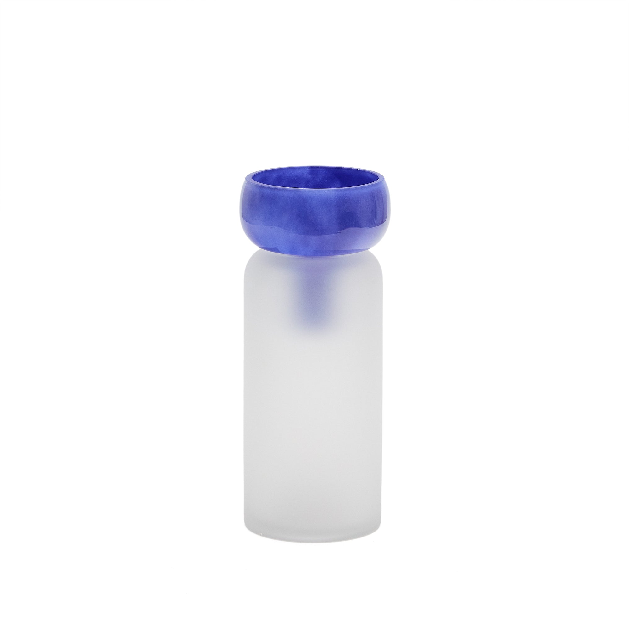 Kelse transparent and blue glass vase, 30.5 cm - Product Image