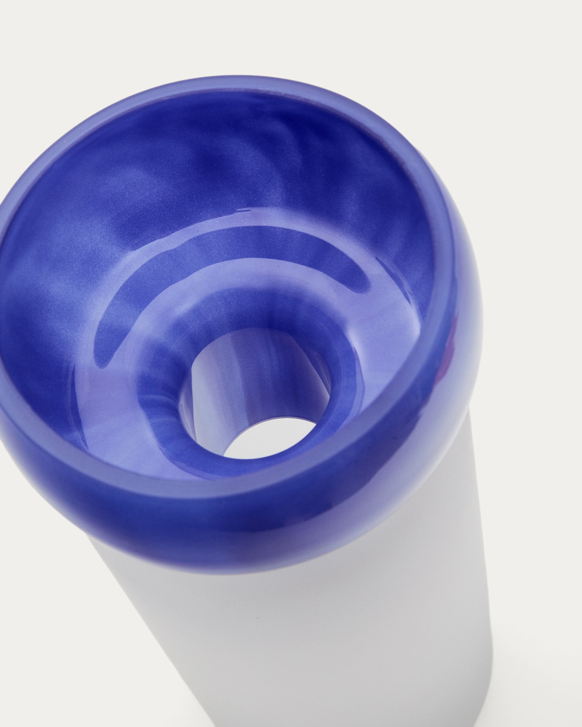 Kelse transparent and blue glass vase, 30.5 cm - Detail
