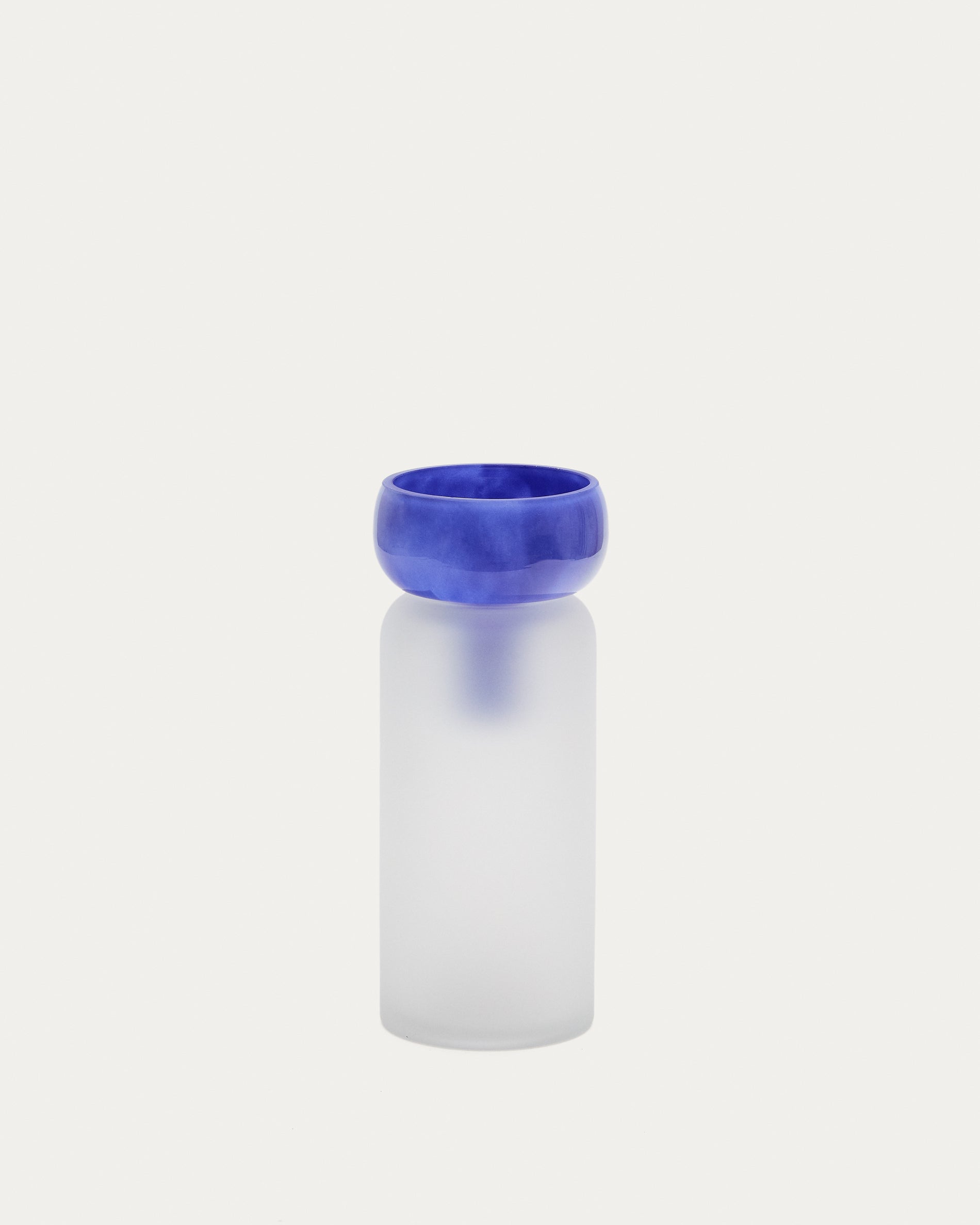 Kelse transparent and blue glass vase, 30.5 cm - Product View