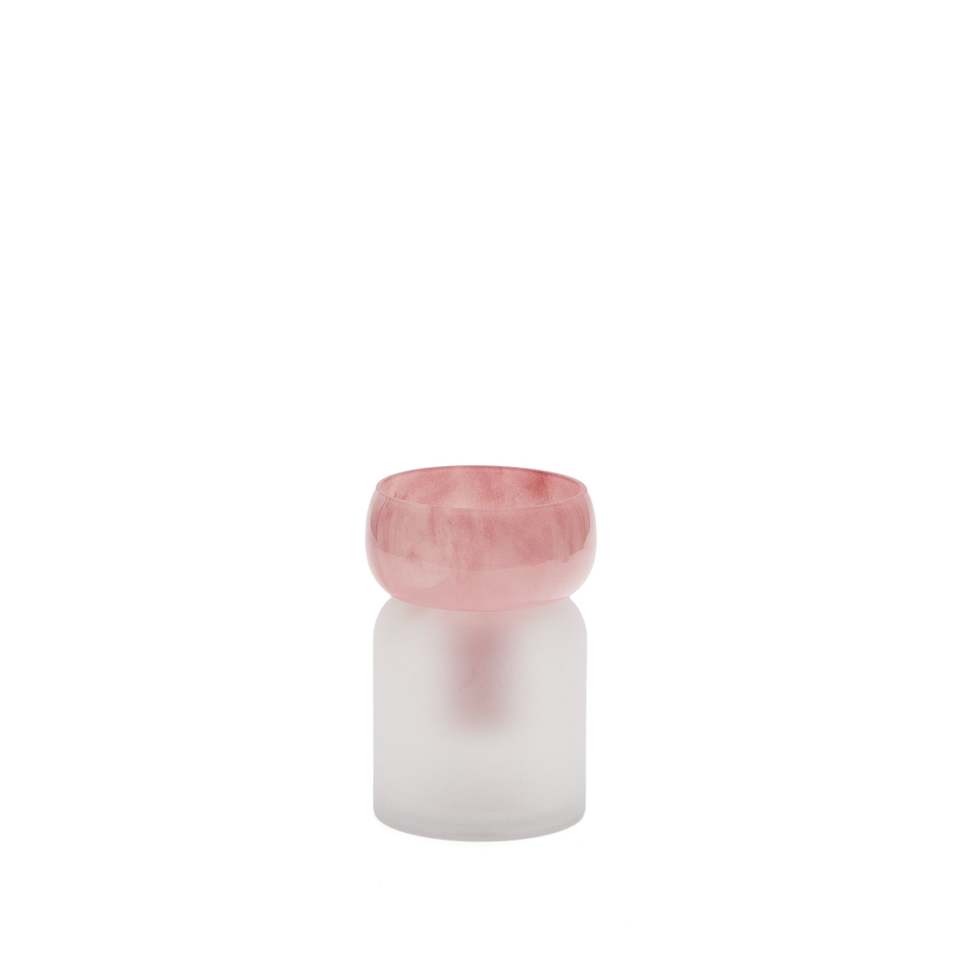 Kelse transparent and pink glass vase, 19 cm - Product Image
