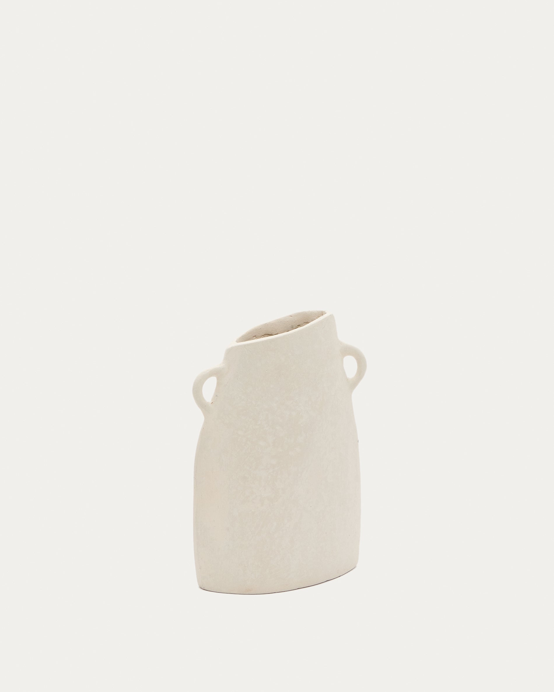 Neti white, papier mâché vase, 27 cm - Product View