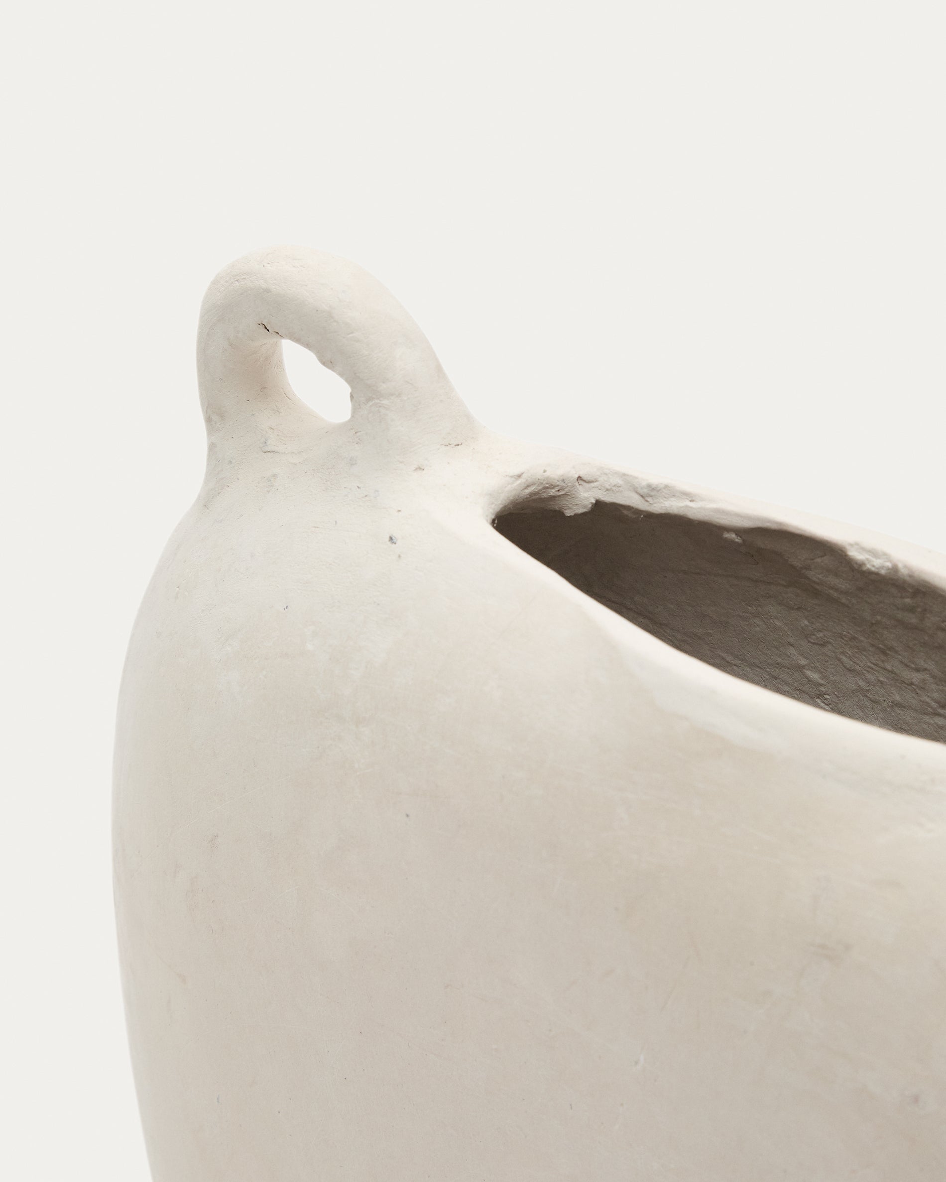 Neti white, papier mâché vase, 37 cm - Detail