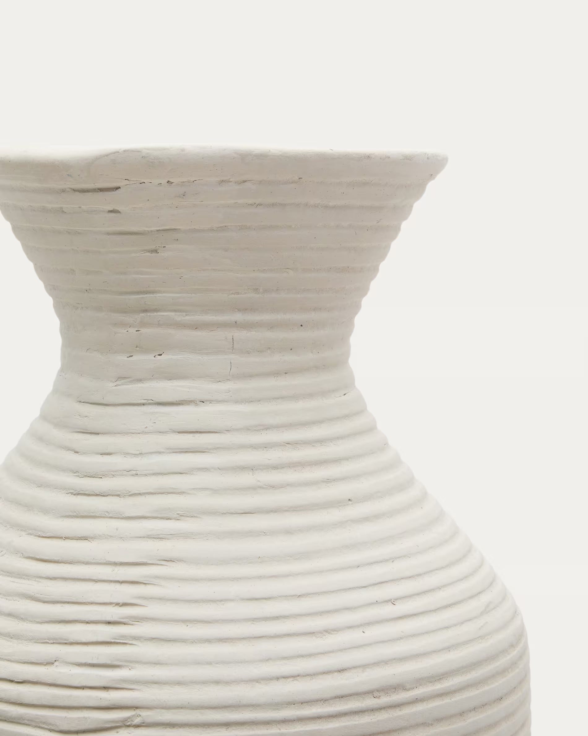 Pria white, papier mache vase, 72 cm.